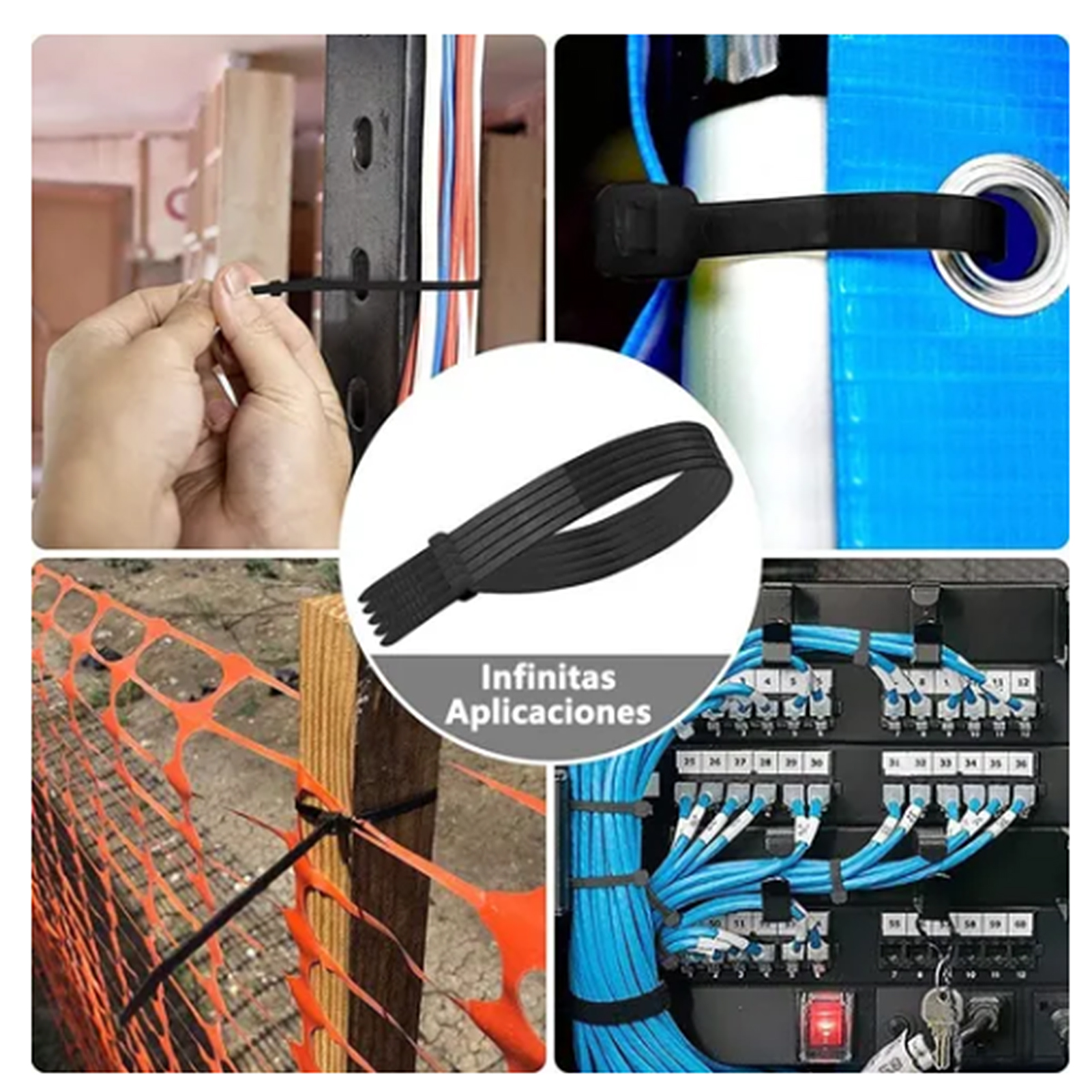 Selbstsichernde Kabelbinder Aus Nylon, Kabelbinder Aus Kunststoff, Spannkabelbinder, Nylon Pa66, 15, 20, 30 Cm.
