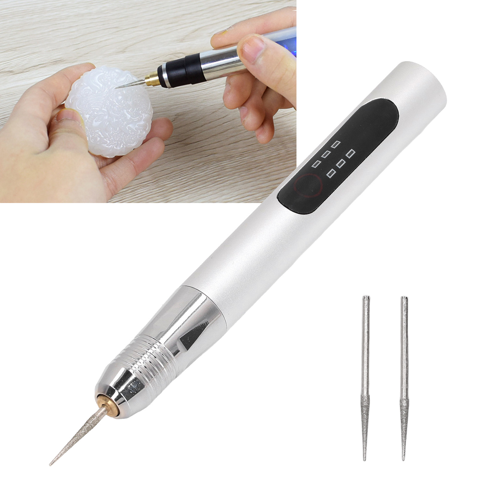 Miniatur-elektrogravierstift Mit Drei Geschwindigkeitsstufen, Polier- Und Beschriftungsstift, 5 V