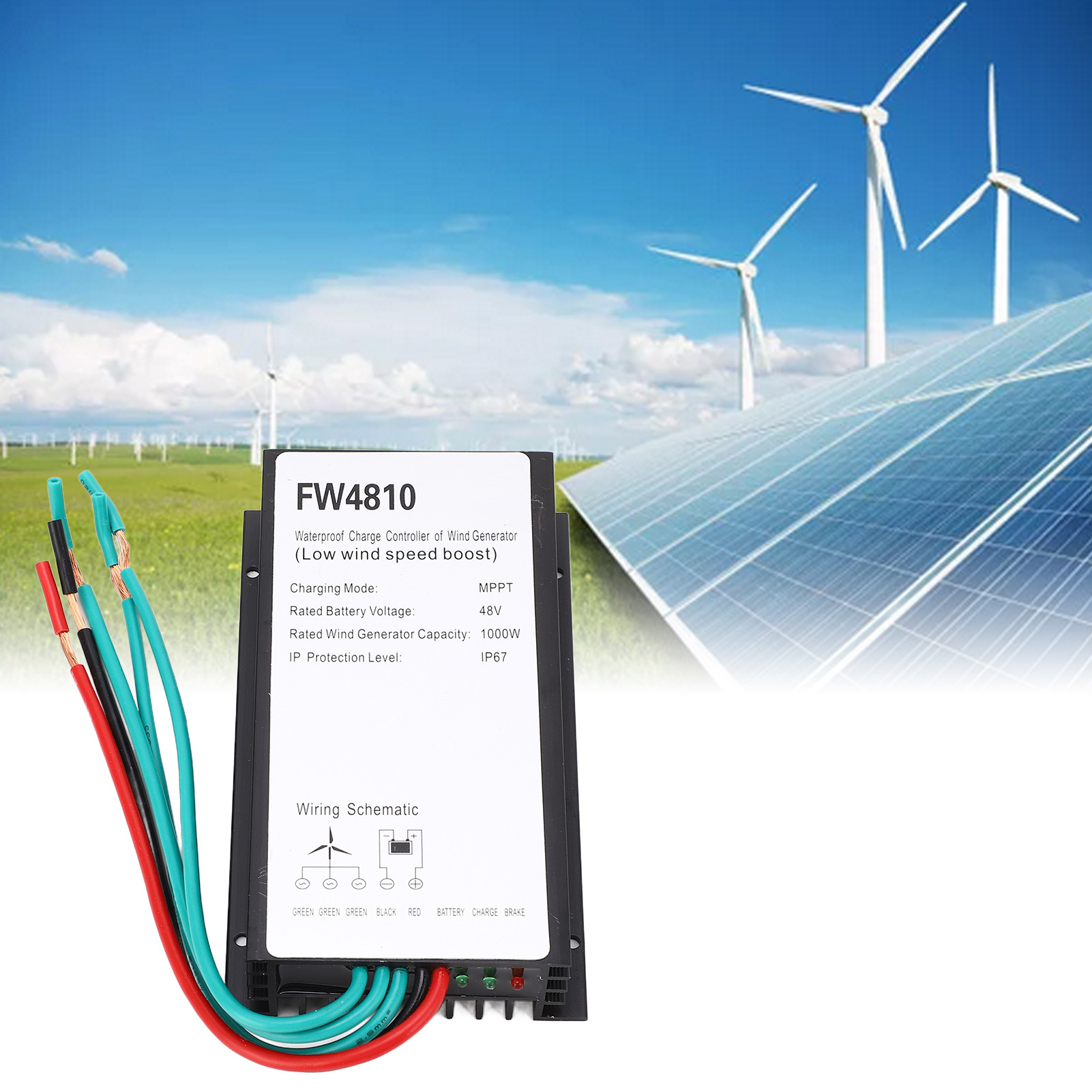 Wasserdichter Laderegler Fw4810 Für 48v, 1000w Windkraftanlagen, Mppt
