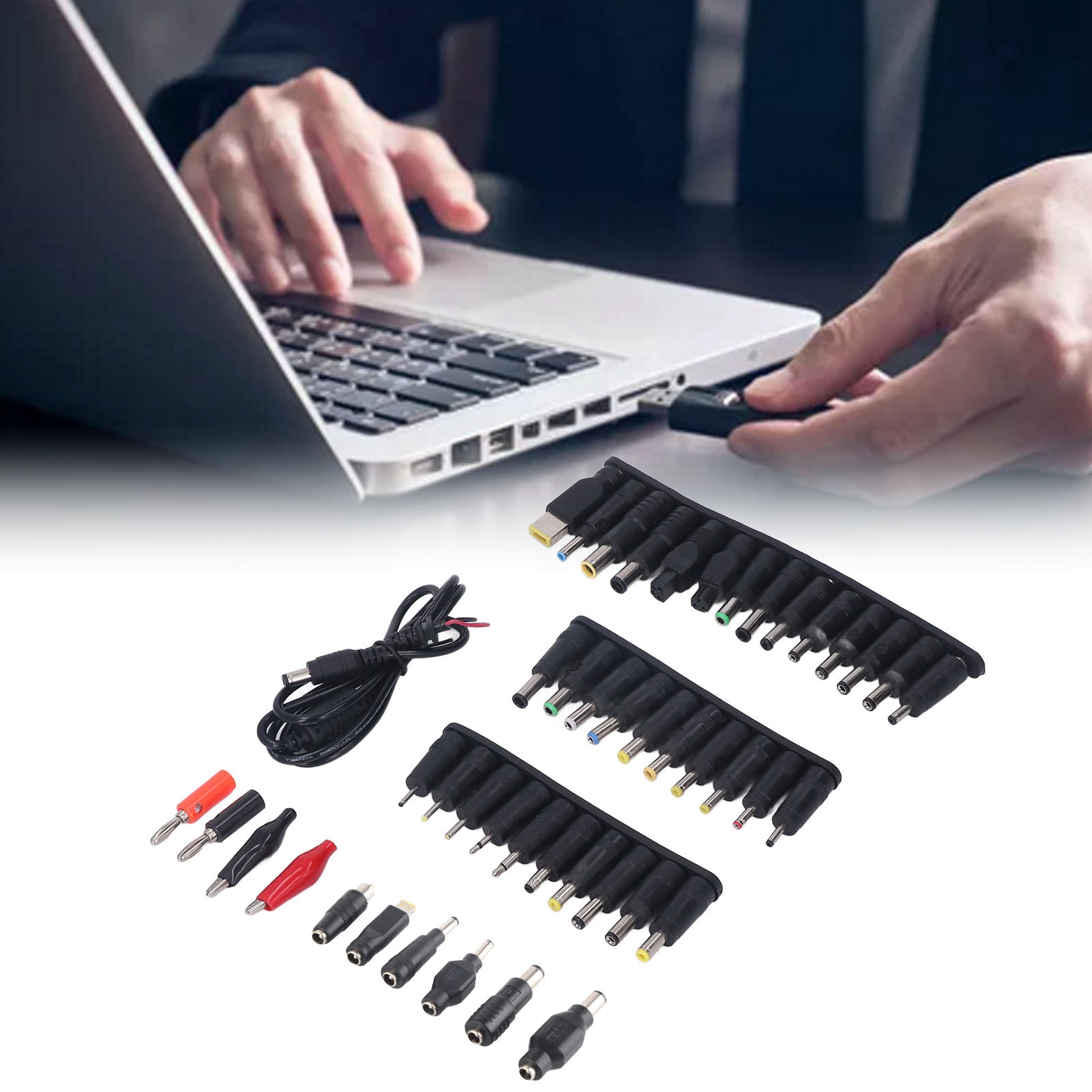 Set Mit 45 Laptop-netzteilen, Computerreparaturadaptern, Gleichstromwandlersteckern, Hp-, Dell- Und Ibm-anschlüssen