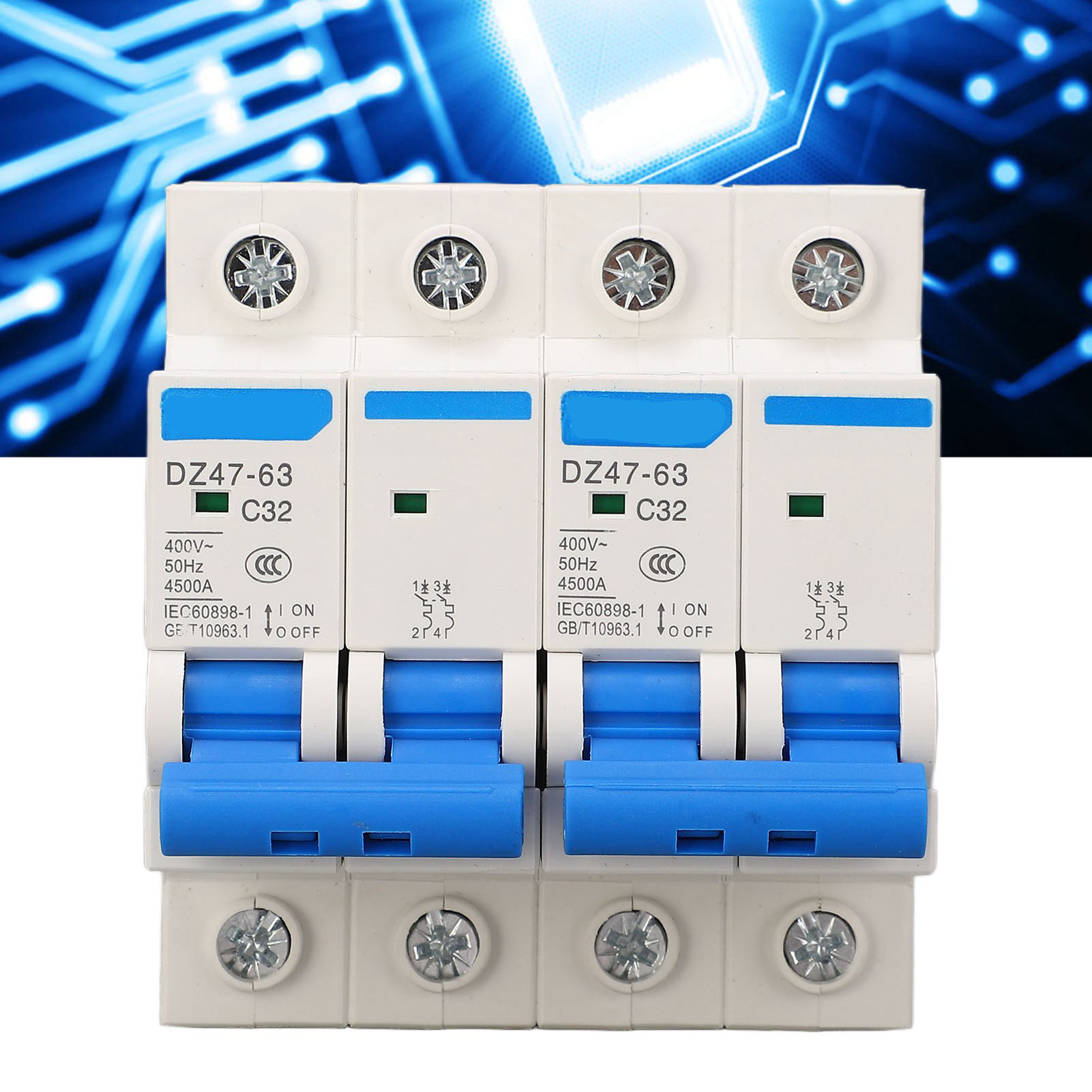 Berm® Dz47-63 2p 32a Verriegelungs-leistungsschalter, Duale Stromversorgung, Verriegelbarer Pneumatischer Schalter, 400v Umschalter