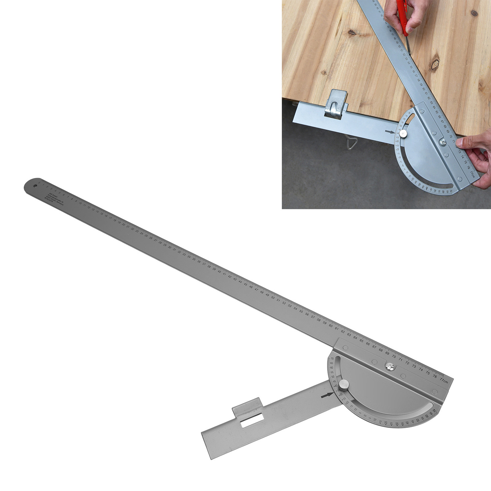 Winkelmesser Für Holzbearbeitung, Winkelmesser, Winkelmesser Aus Edelstahl, 180-grad-halbkreis, 77 Cm