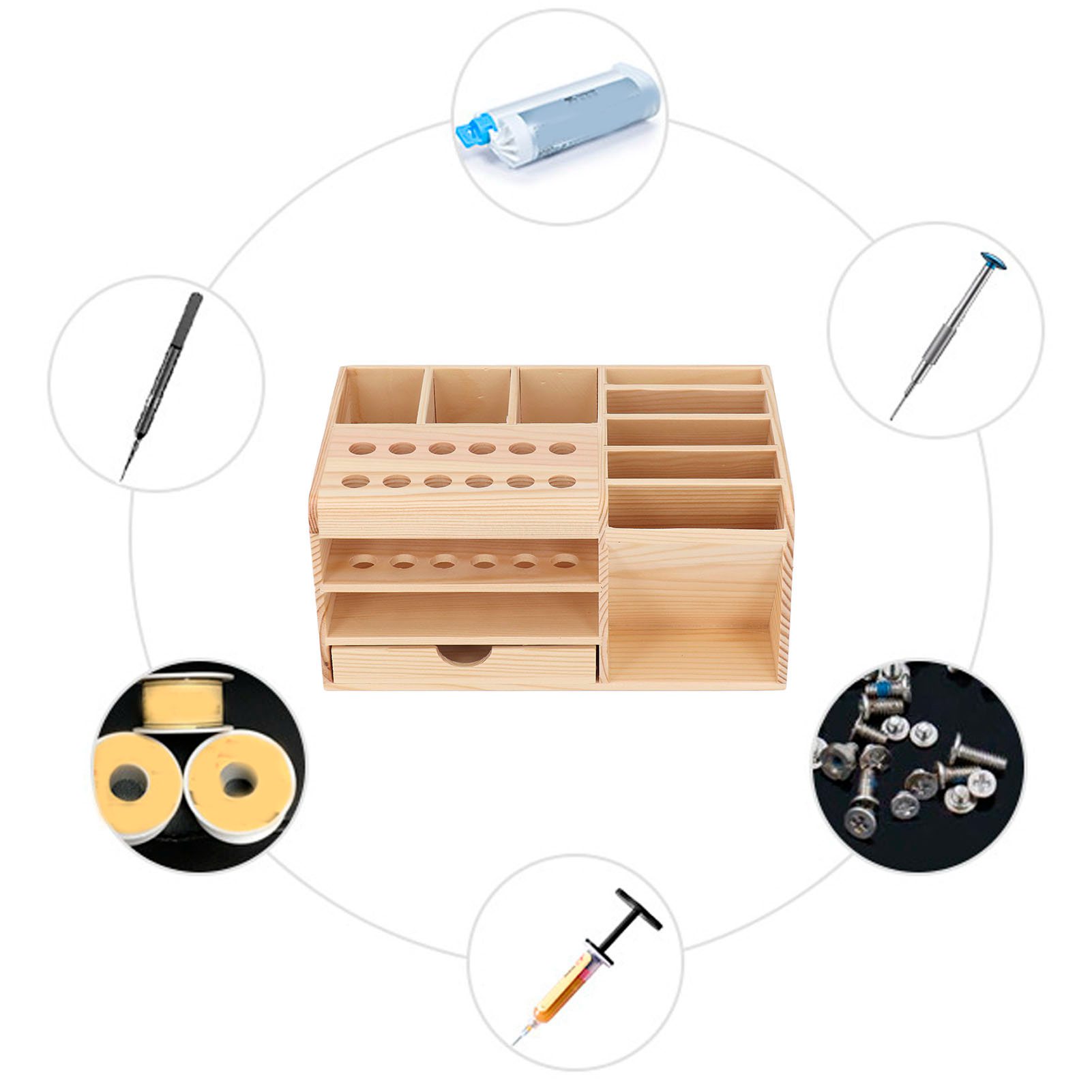 Funktionelle Aufbewahrungsbox, Tischablage Für Reparaturen, Schraubendreherhalter, Werkzeugkasten Und Ersatzteile