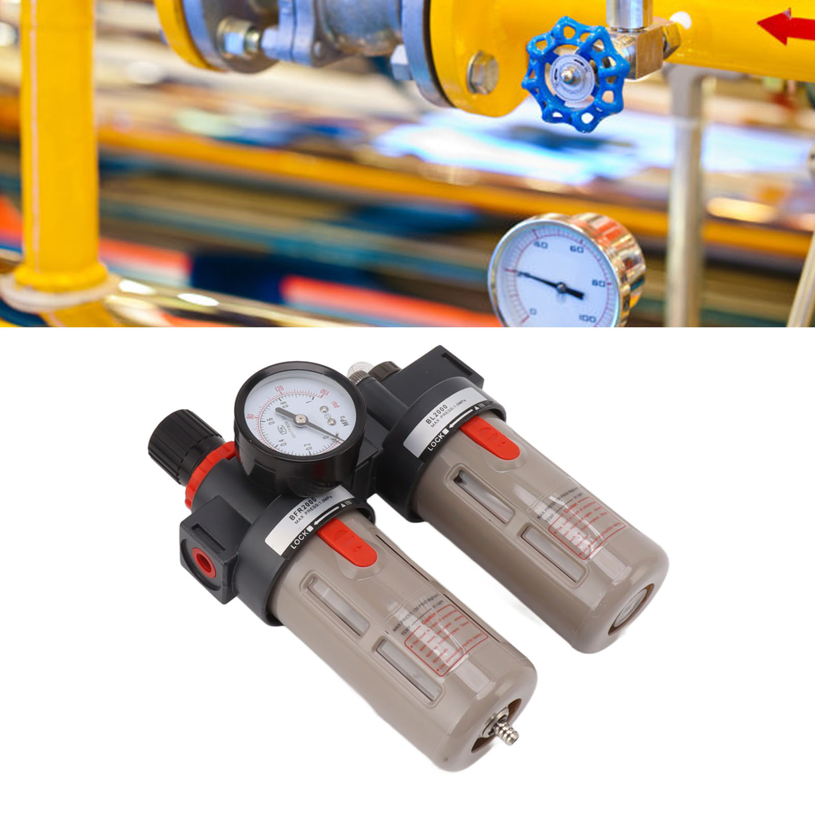 Bfc2000 Kombinierter Pneumatischer Luftfilter, Öl-wasser-abscheider-schnittstelle, Größe G1/4