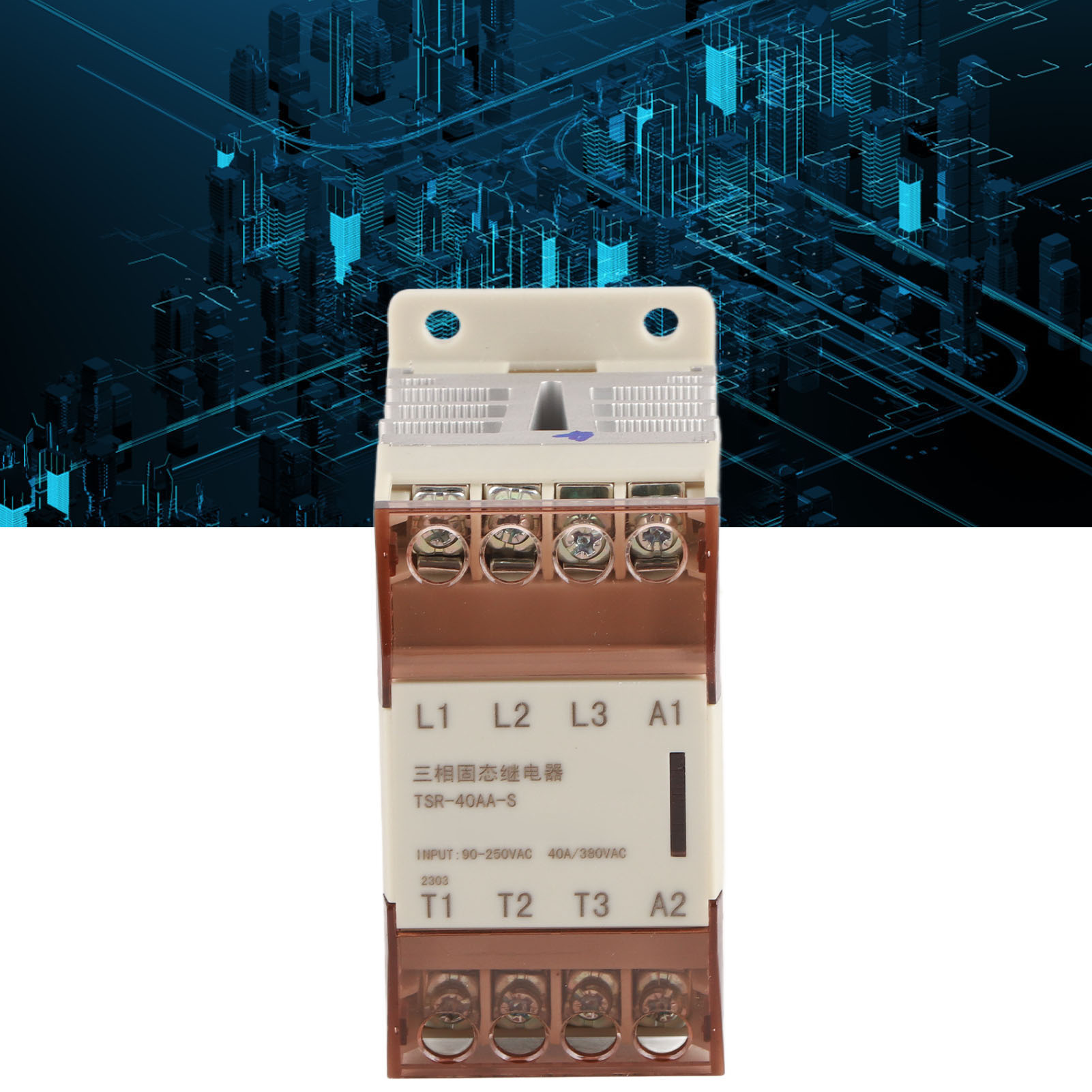 Kleines Dreiphasiges Halbleiterrelais, Steuerspannung 90–250 V Ac, Lastspannung 24–380 V, Actsr-40aa-s