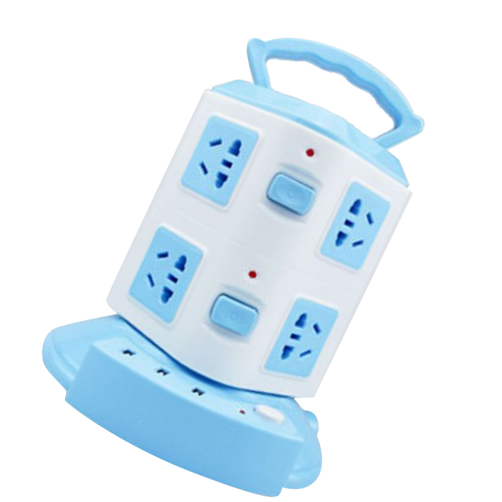 Tragbare, Turmförmige Tischsteckdosenleiste, Ideal Für Zuhause, Büro Und Studentenwohnheim. Auch Im Großhandel Erhältlich. Himmelblau, 2-lagig, 1,8 M, Mit Usb-anschlüssen.