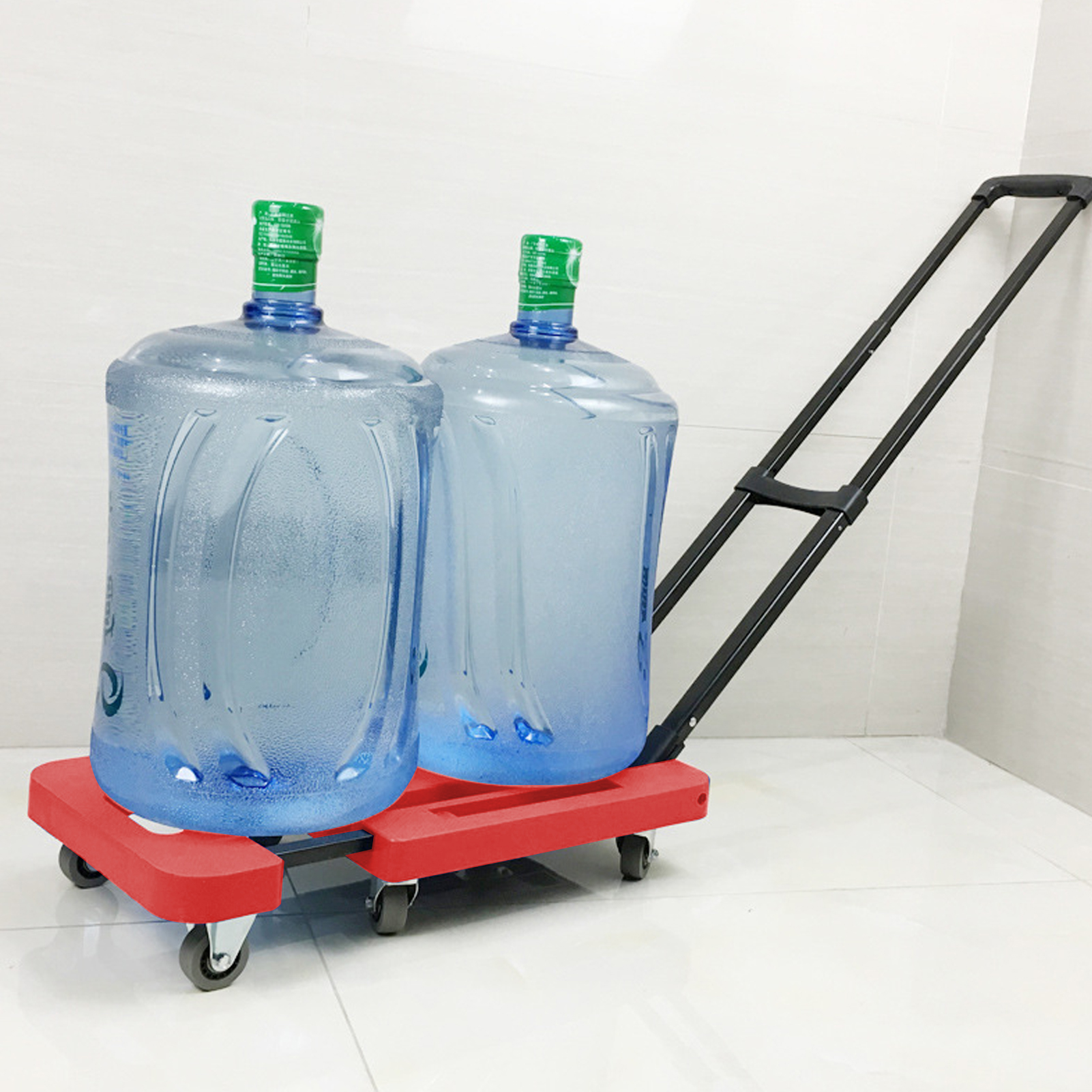 Kleiner, Faltbarer Und Tragbarer Anhänger, Handwagen, Plattformwagen, Warenwagen, Gepäckwagen, Schwerlastwagen, Verbesserte Version Mit 5 Cm (2 Zoll) Großen Gummirädern, Rot