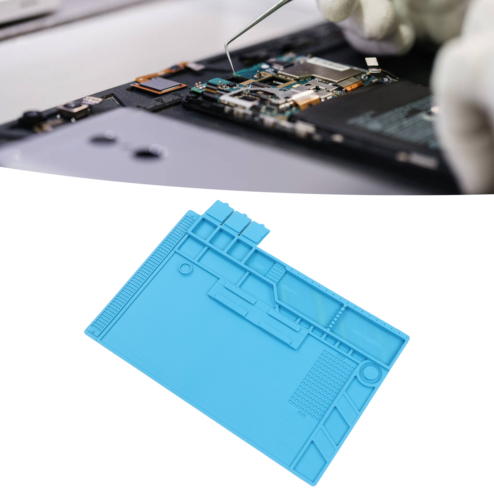 S-170 Verbesserte Silikon-tischmatte, Hochtemperaturbeständige Matte, Heißluft-lötstation, Industrieelektronik, Leiterplattenreparatur, Silikon-wärmeisolierungsmatte Für Elektronikreparaturen