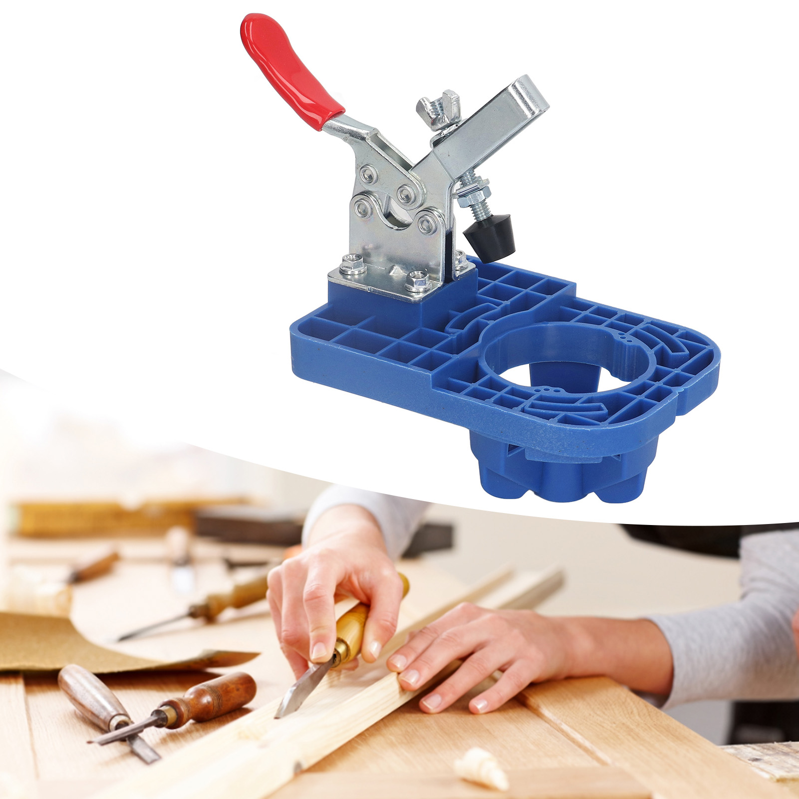 35-mm-lochsäge Für Holzbearbeitung, 35-mm-lochsäge Und Positionierer Für Scharniere, Bohrwerkzeug Für Türscharniere Und Scharnierpositionierer (blau)