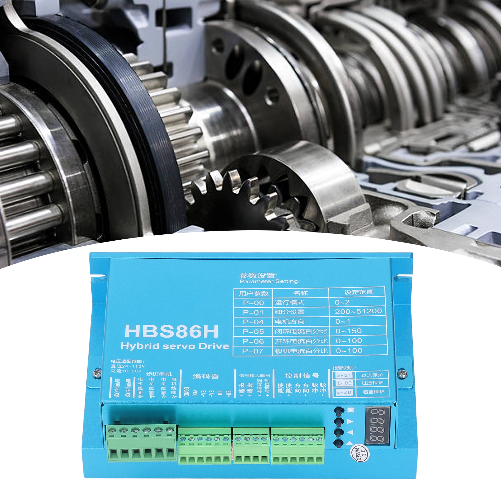 Hbs86h: Geschlossener Schrittmotorregler Mit 86-stelliger Digitalanzeige, 24–110 V Dc / 18–80 V Ac