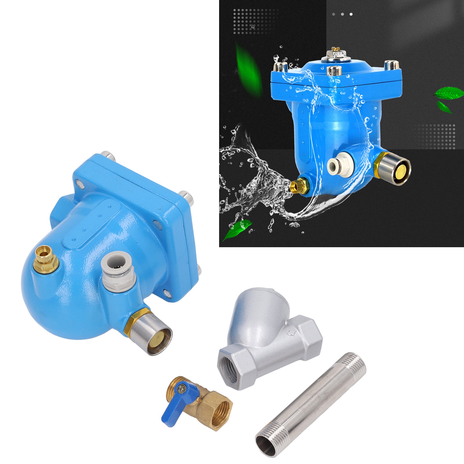 Automatisches Entlüftungsventil Für Druckluftbehälter Von Kältetrocknern, Automatische Pneumatische Entlüftung Ohne Druckverlust + Installationsschlauch