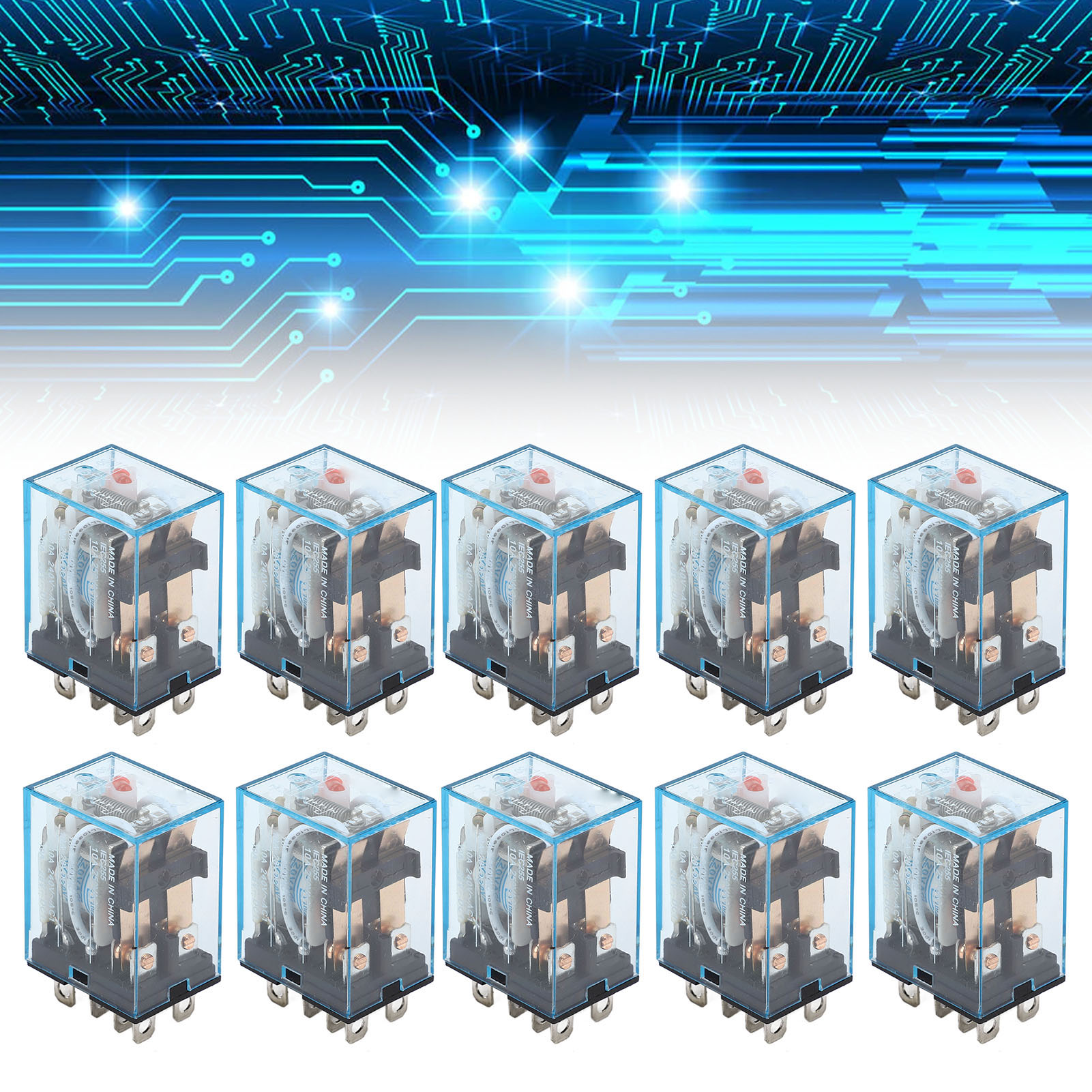 Satz Mit 10 Miniatur-zwischenrelais Ly2n-j, 8 Pins, Zwei Offen, Zwei Geschlossen, 110 V