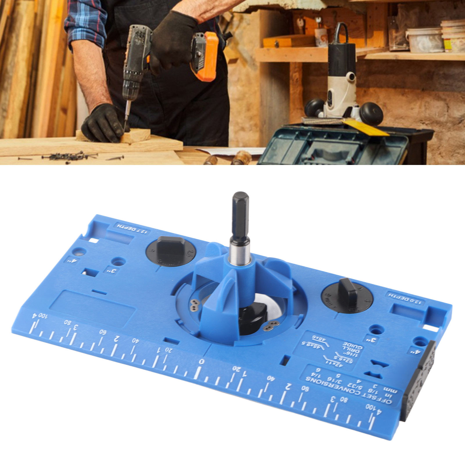 Neues Werkzeug Zum Öffnen Von 35-mm-scharnierlöchern Für Die Holzbearbeitung, Bohr- Und Positionierungslehre, Blau