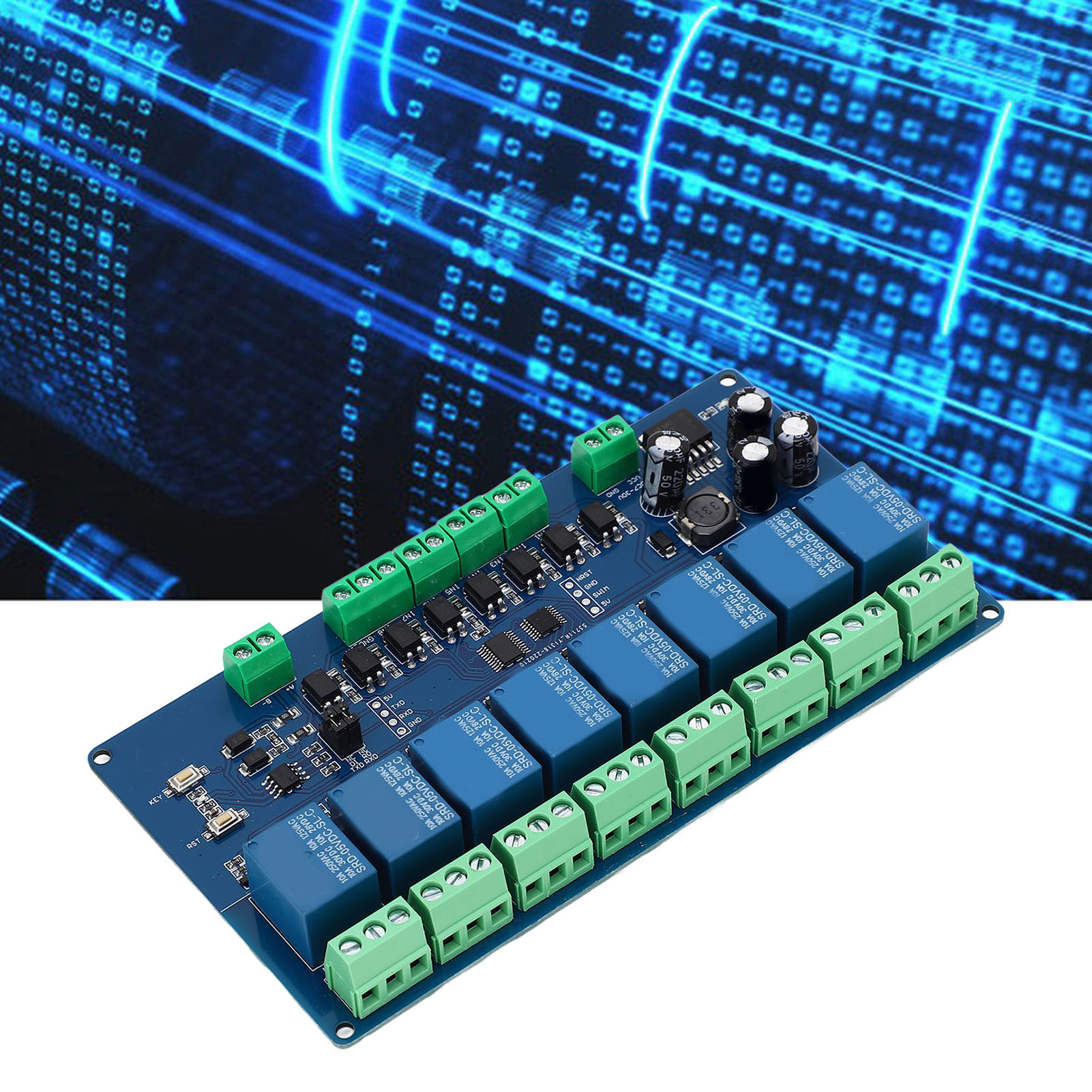 Modbus Rtu 8-kanal-relaismodul Rs485/ttl Uart 8 Eingänge 8 Ausgänge Dc 7-24v