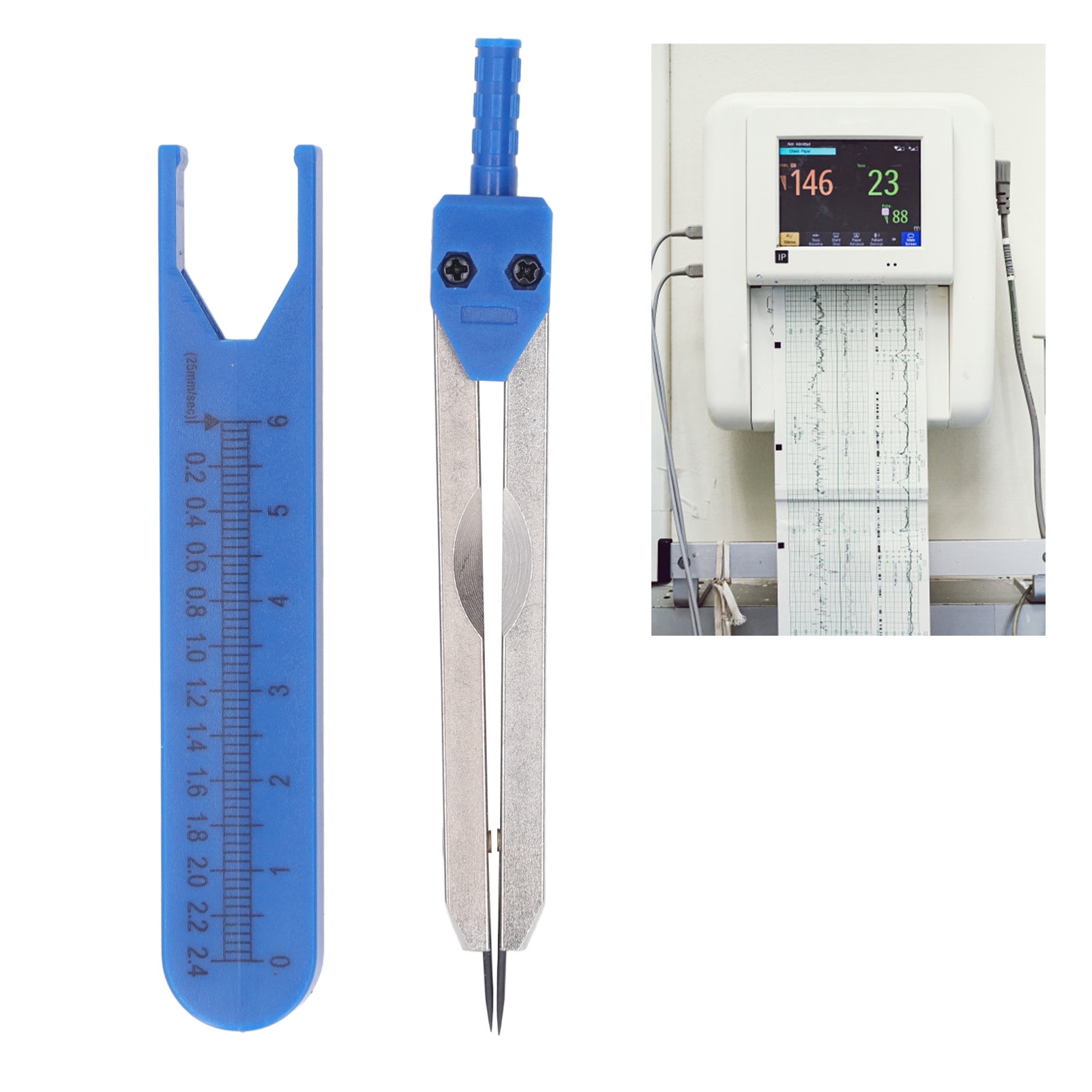 Blauer Elektrokardiogramm-kompass