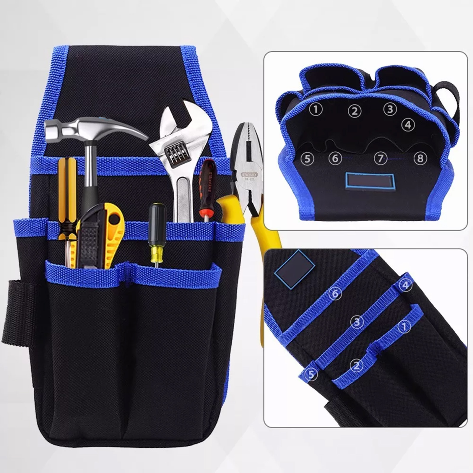 Beliebte Werkzeugtasche, Multifunktionale Gürteltasche Für Reparaturwerkzeuge, Elektriker-werkzeugtasche Aus Oxford-gewebe, Elektriker-gürteltasche
