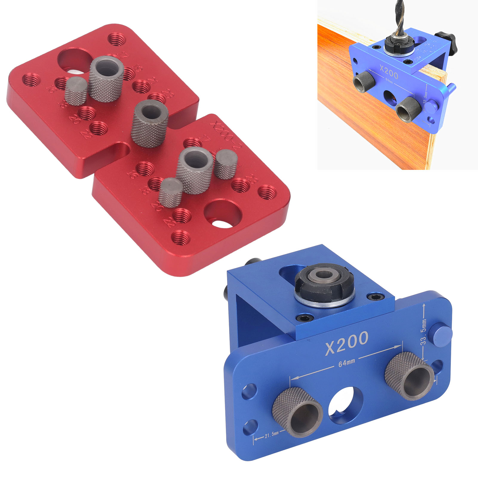 3-in-1-bohrset Mit Positionierklemme, Verstellbarem Dübelloch-locator Und 8/10/15 Mm Bohrern Für Heimwerkerarbeiten Und Hobby-holzbearbeitungsbegeisterte.