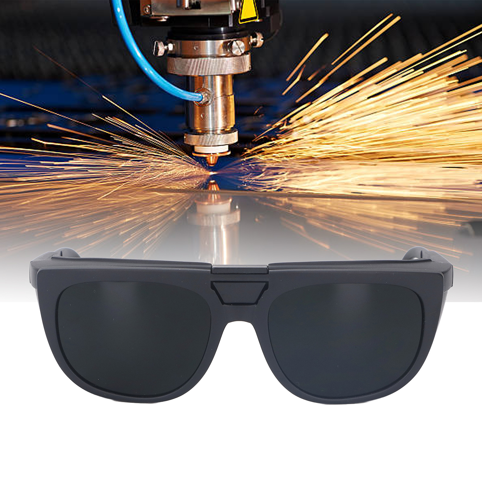 Schutzbrille Für Schweißen/argon-lichtbogenschweißen Mit Hochklappbarer Abdeckung Und Doppelter Klarer Linse, Kompatibel Mit Korrektionsbrillen, Dunkelgrün Ir8.0.