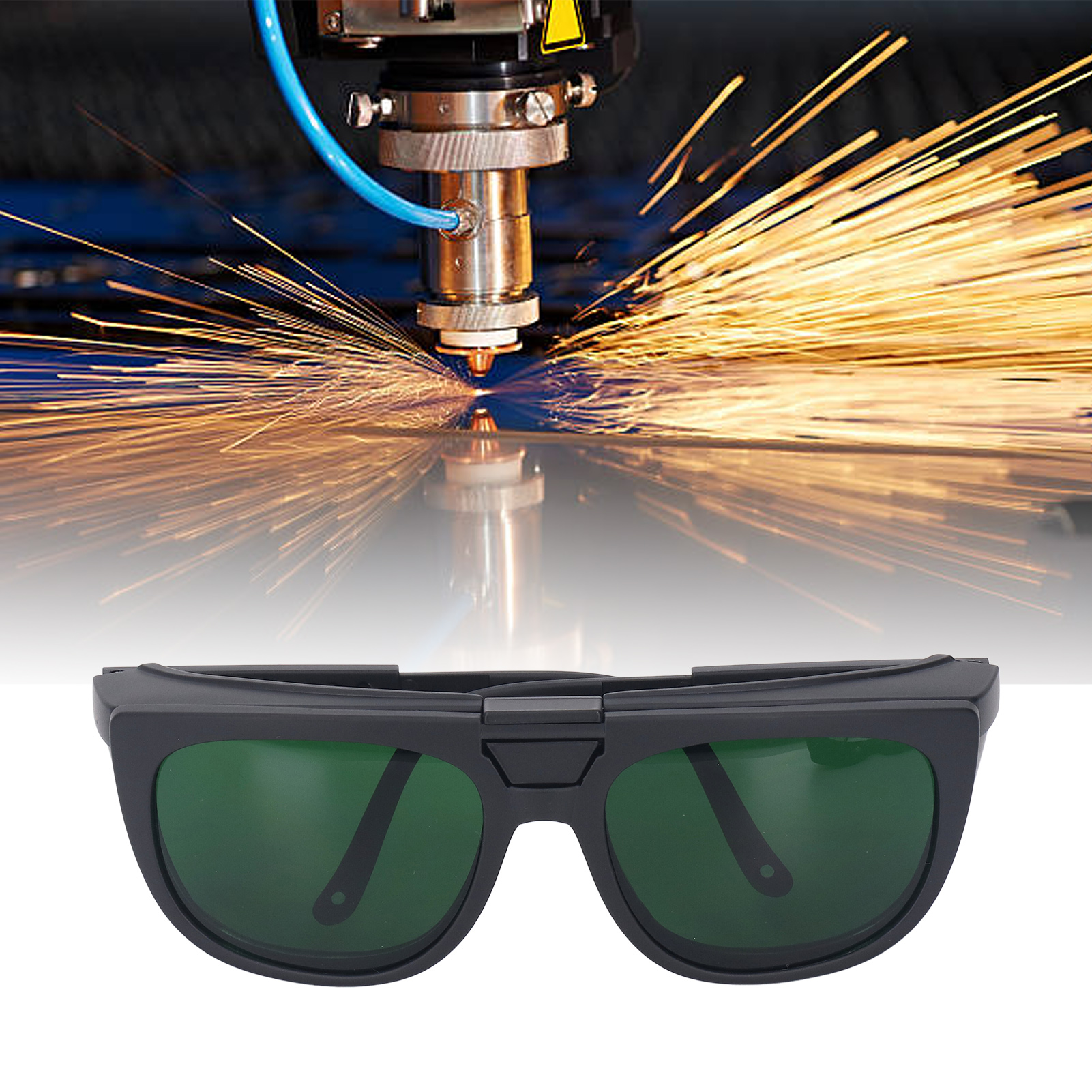 Schutzbrille Für Schweißen (auch Argon-lichtbogenschweißen) Mit Hochklappbarer Abdeckung, Doppelter Klarglasscheibe, Kompatibel Mit Korrektionsbrillen. Hellgrün Mit Ir3.0-schutz.