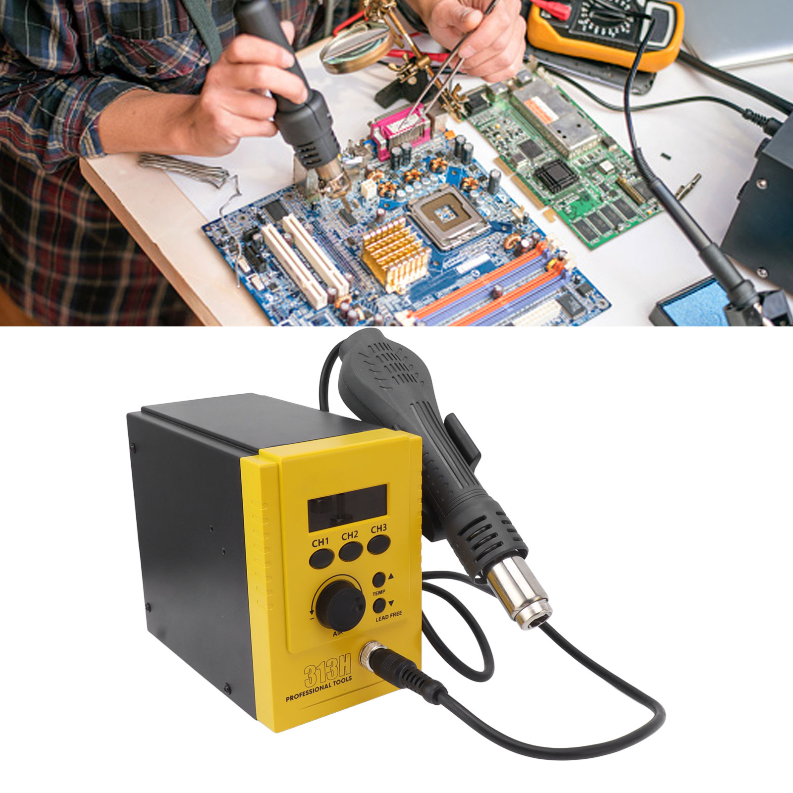 313h 700w Heißluft-entlötstation, Hohe Leistung, Mit Bürstenlosem Lüfter Und Sanftem Luftstrom, Europäischer Standard 220v.