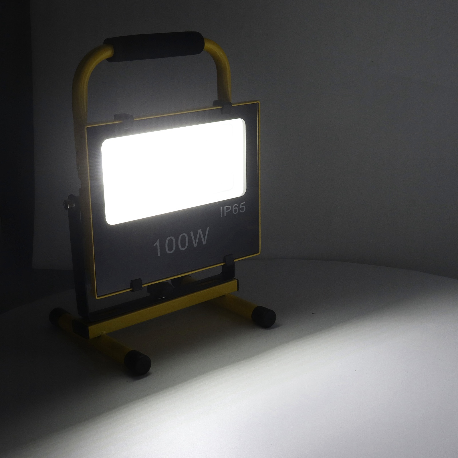 100-w-led-flutlicht, 9000 Lumen, 6500 K, Wiederaufladbare Notleuchte, Arbeitsleuchte Mit Rotem Und Blauem Blitzlicht, Wasserdicht, Tragbar, Entspricht Europäischen Normen, 100–240 V Wechselstrom