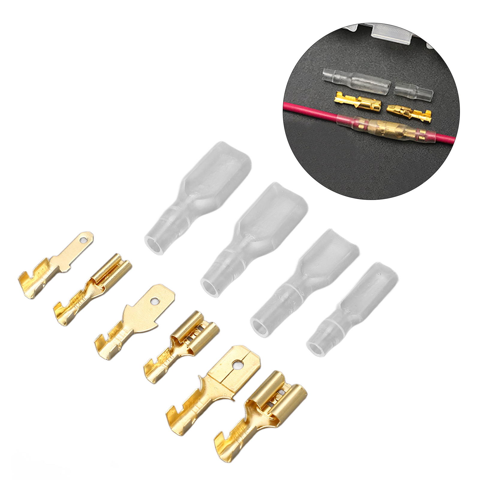 Vergoldete, Kaltgepresste Federklemmen, 315 Stück, 2,8/4,8/6,3 Mm