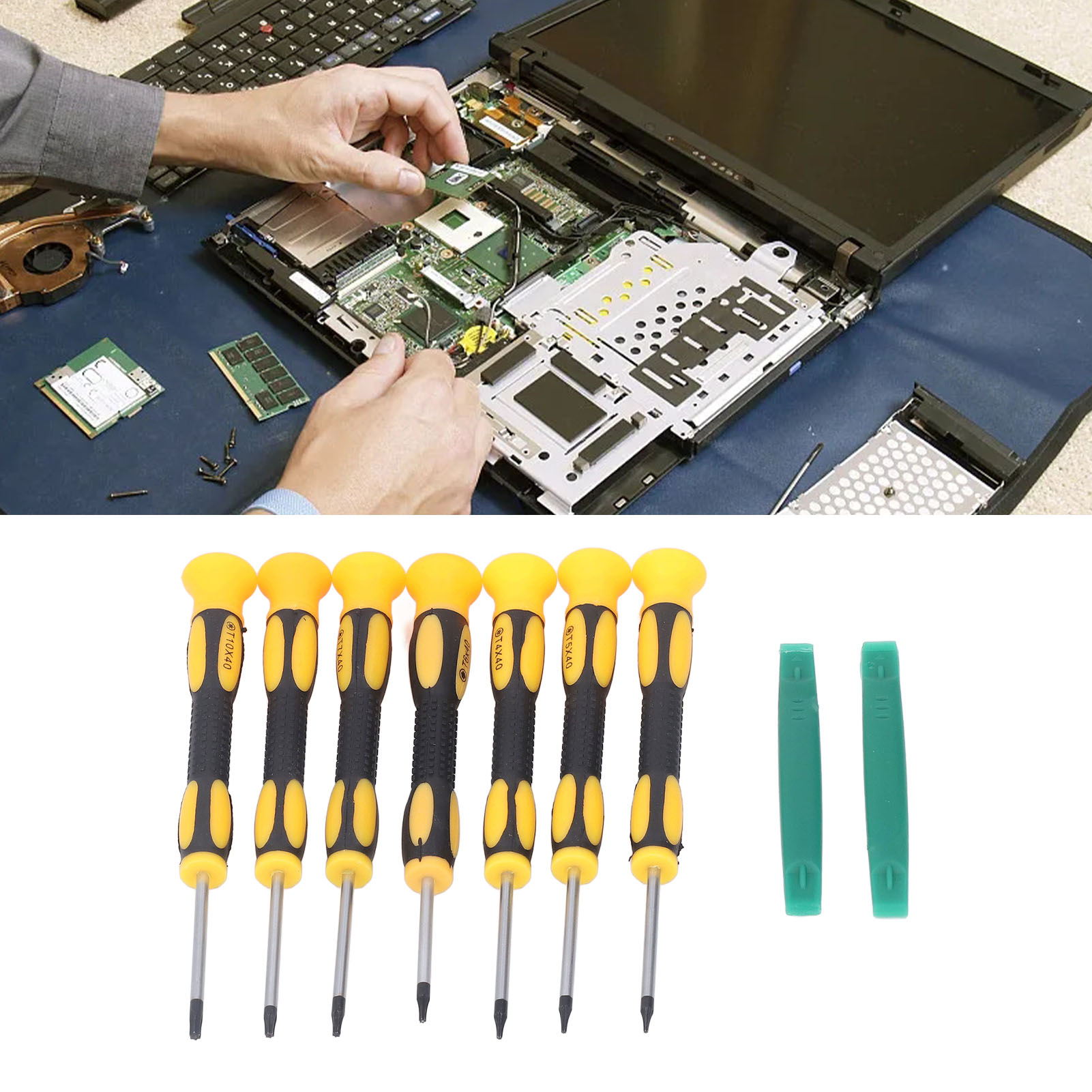 Elektronikreparatur-werkzeugset, Bestehend Aus Einem Satz Von 9 Schraubendrehern Und Hebeln.