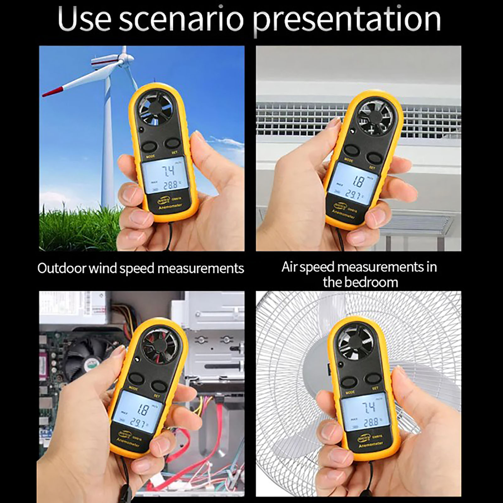 Benetech Gm816 Intelligentes Digitales Anemometer (englische Version), Windgeschwindigkeitsanzeiger, Windgeschwindigkeitsdiagramm