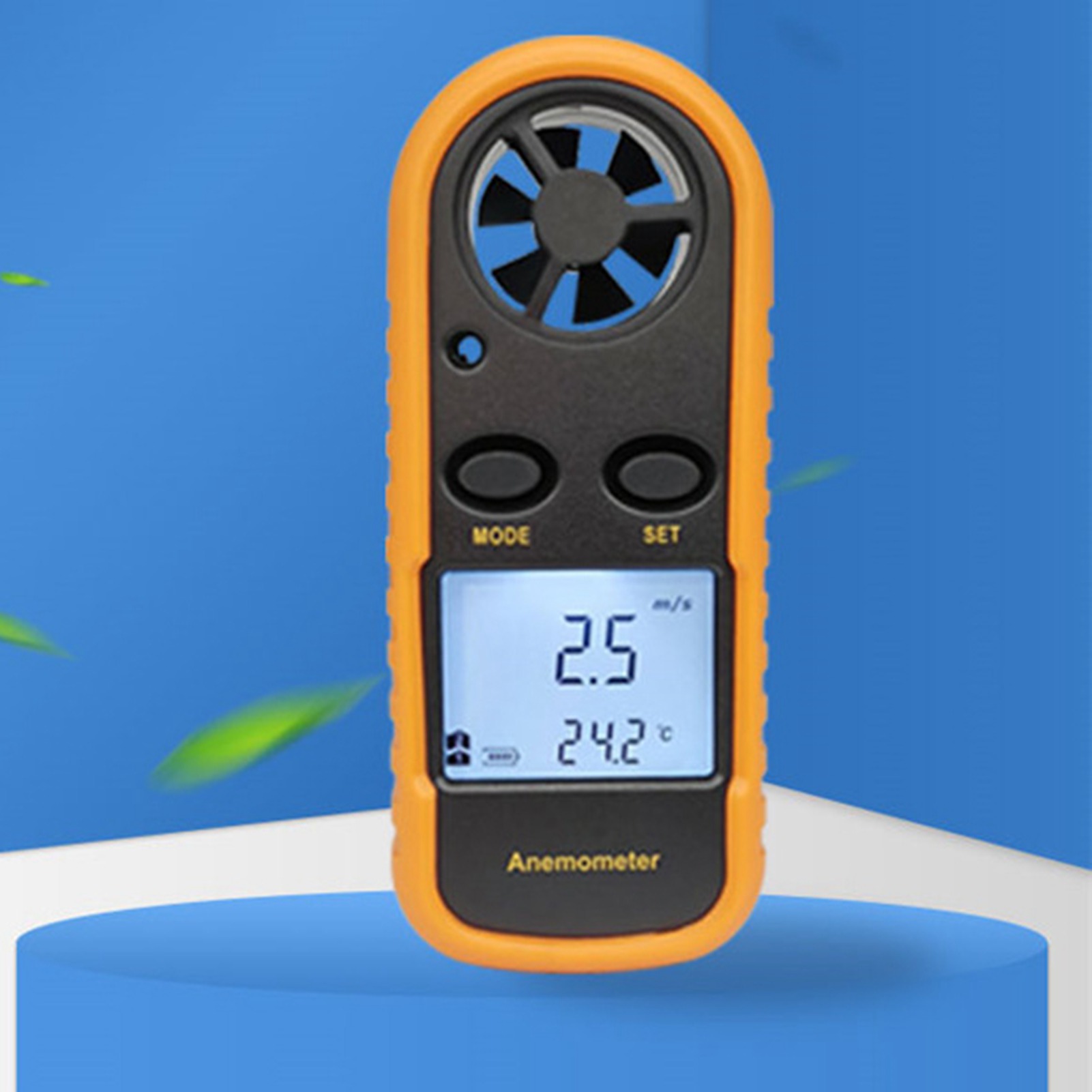 Mini-anemometer In Neutraler Englischer Sprache, Windgeschwindigkeitsanzeiger, Windgeschwindigkeitsmessgerät, Temperatur- Und Windgeschwindigkeitsmesser, Anemometer