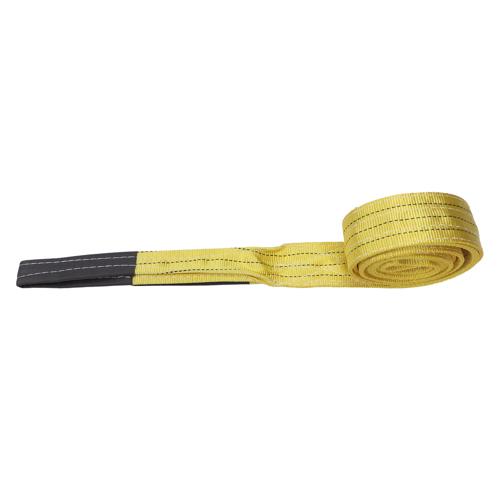 3t 4m Gelbes Polyester-flachhebeband Mit Doppelschlaufe Für Industriekrane