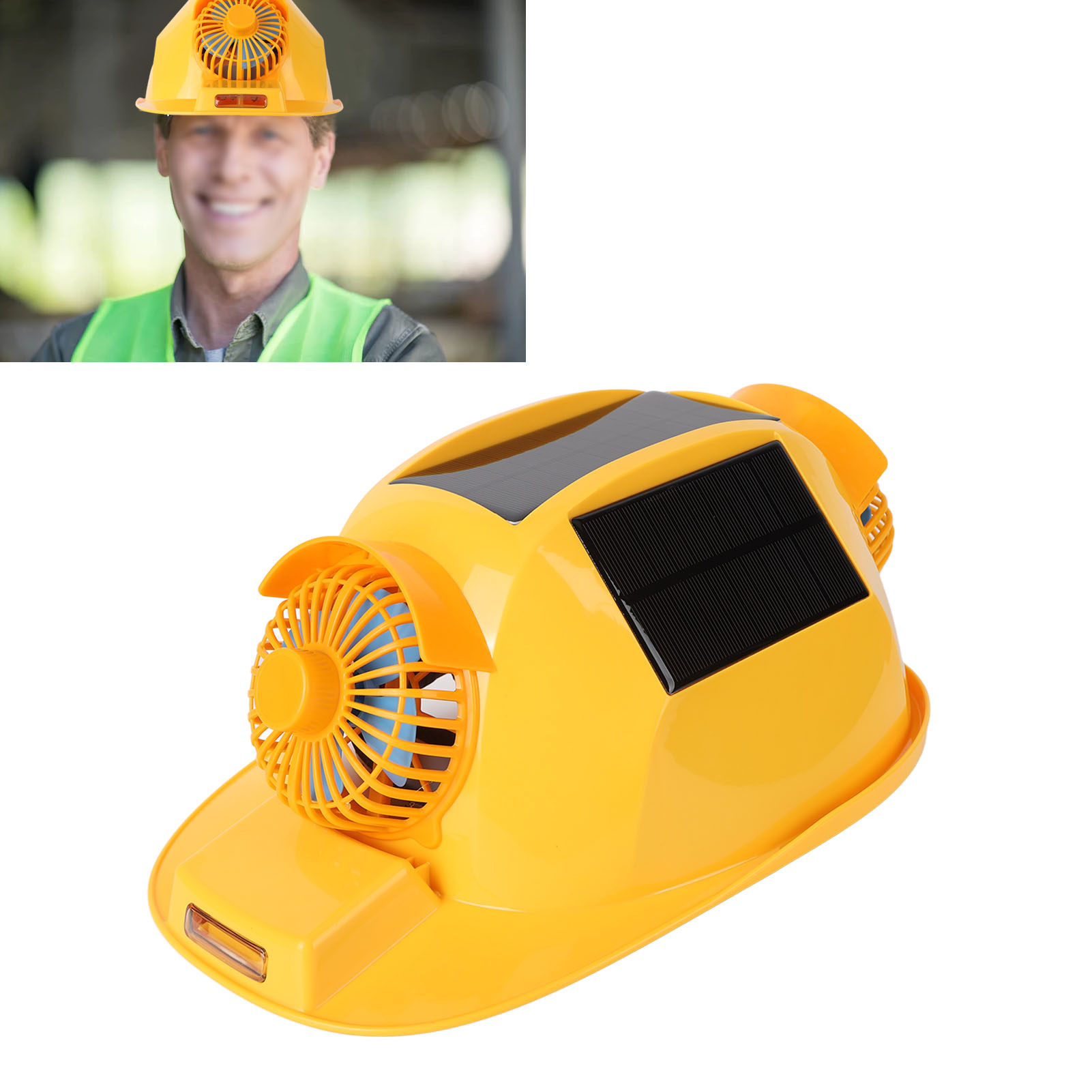 Herren-bauhelm Mit Zwei Solarbetriebenen Lüftern, Multifunktionaler Und Kühlender Sicherheitshelm Für Baustellen.