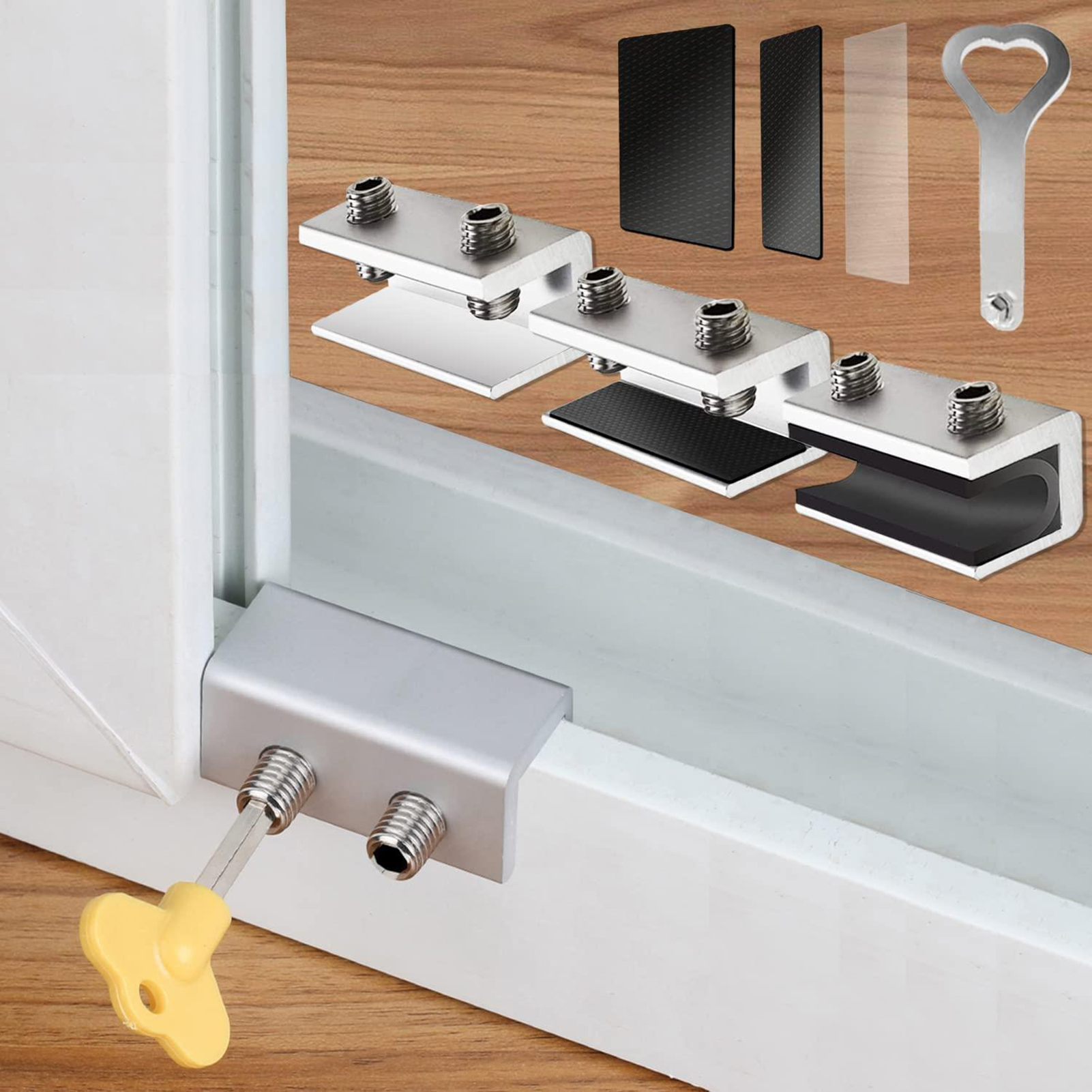 Doppelt Verriegelnde Tür- Und Fensterbegrenzer Werden Für Vertikale Und Horizontale Schiebefenster, Schiebetüren Usw. Verwendet.