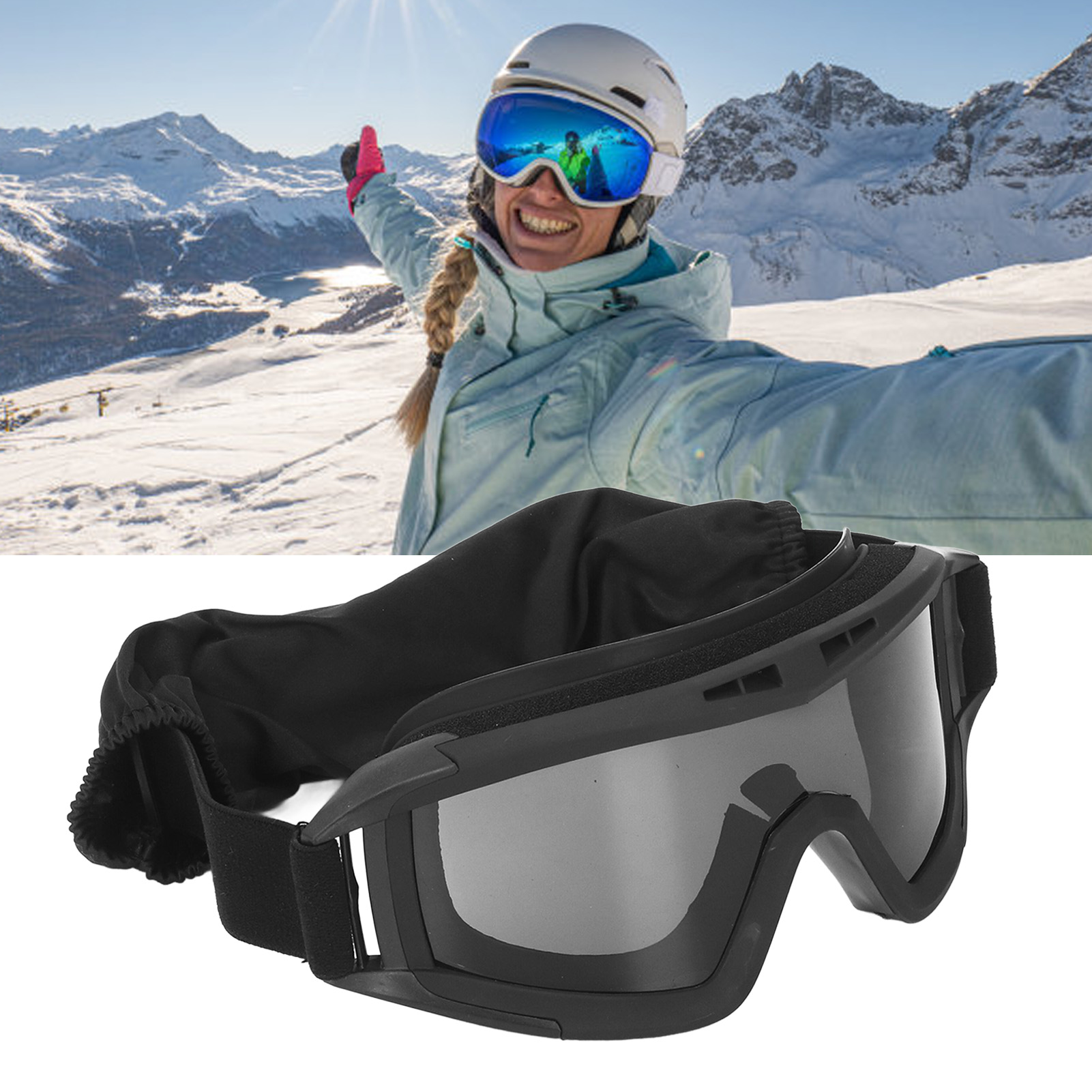 Trägerlose Sonnenbrille Mit Uv-schutz Und Klaren Sowie Gelben Gläsern
