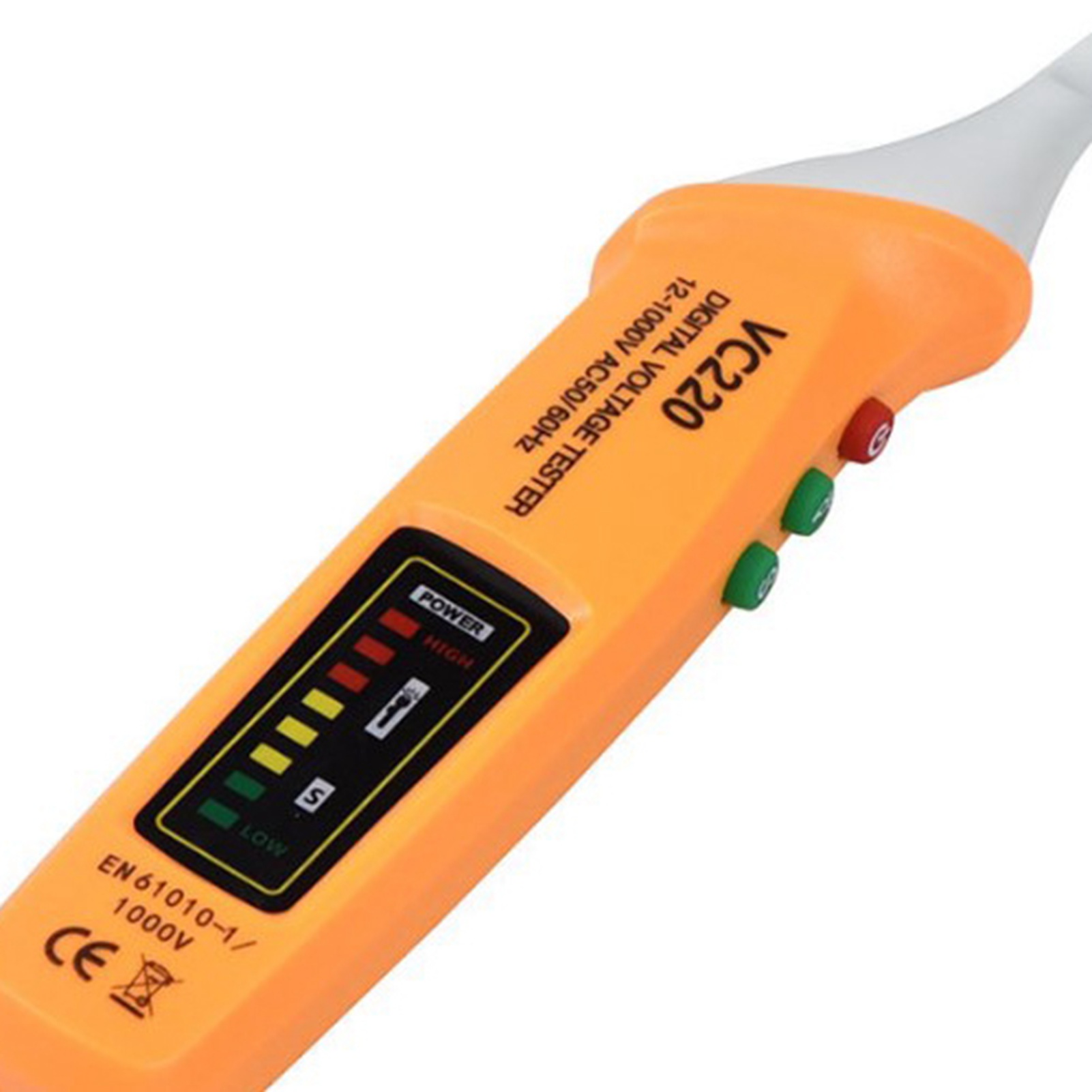 Vc220 Multifunktionaler, Berührungsloser Spannungsprüfstift, Gelb, Mit Akustischem Und Optischem Alarm