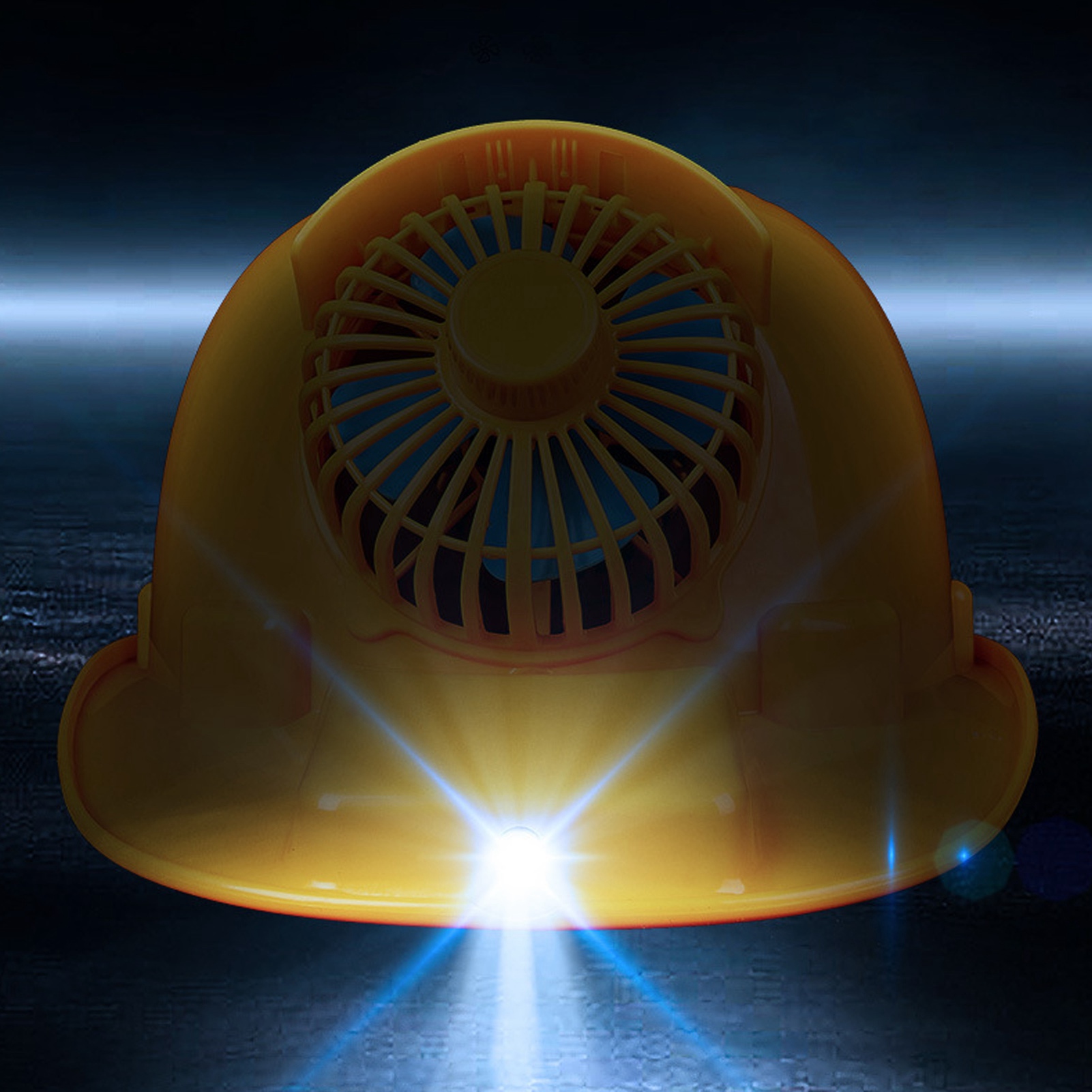 Solarbetriebener, Atmungsaktiver Sonnenhut, Bauhelm, Stoßfester Helm, Wiederaufladbarer Helm Mit Doppelventilator Und Licht.