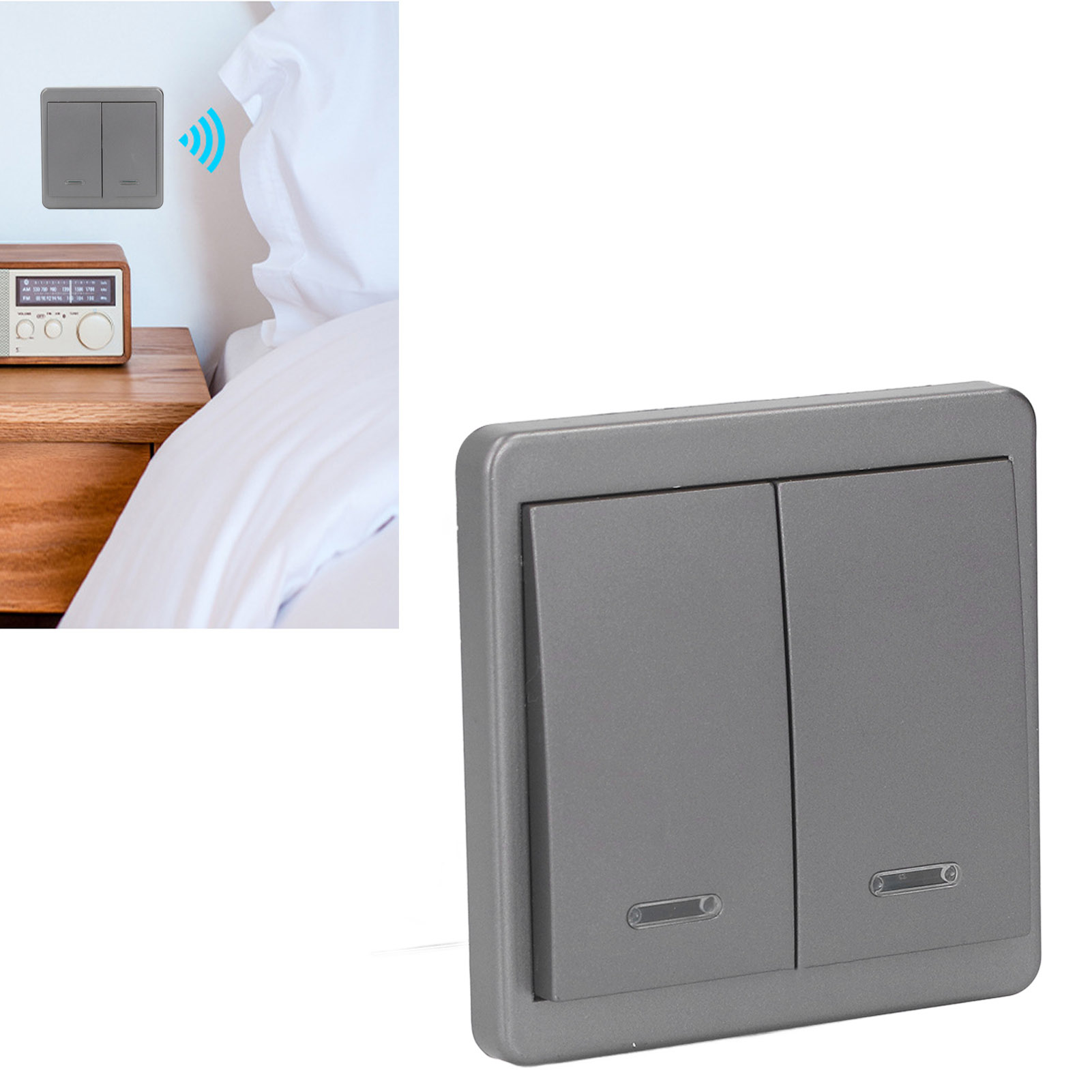 Berm 170240v Funkschalter Mit Fernbedienung Für Den Heimgebrauch, Doppelbedienfeld Für Schlafzimmer Und Wohnzimmer