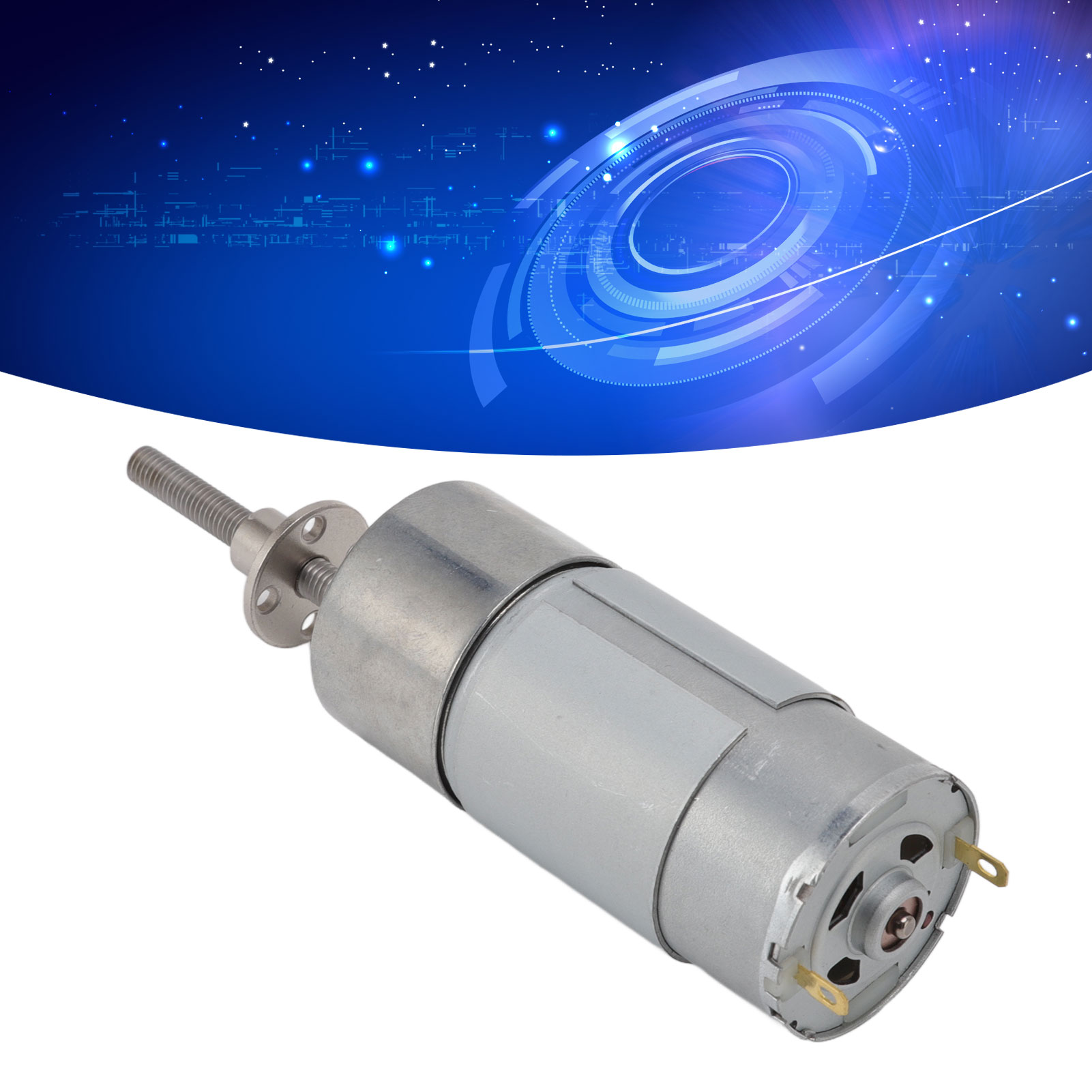 Jgb37-555 Gleichstrom-getriebemotor, 24 V Dc, M6 X 50 Mm Wellengewinde, Mit Flansch, 12 U/min