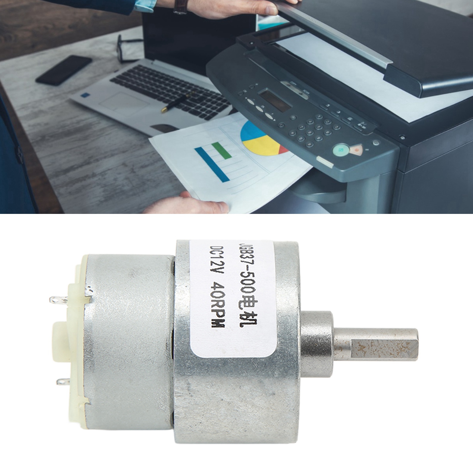 Jgb37-500 Gleichstrom-getriebemotor, 12 V Dc, 40 U/min, Drehmomentstarker Mikromotor Mit Einstellbarer Drehzahl