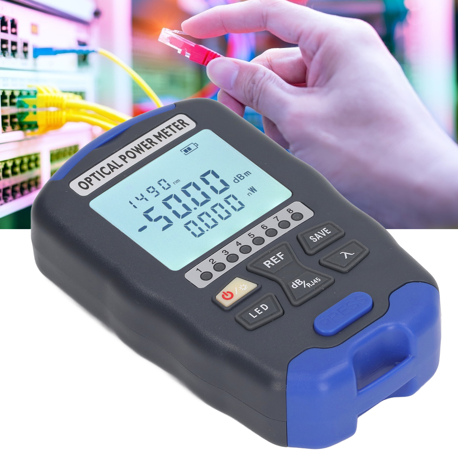Aua-dc5 Mini-optik-wattmeter Mit Led, 3-in-1 Wiederaufladbarer Netzwerkkabeltester (-50+26 Dbm)