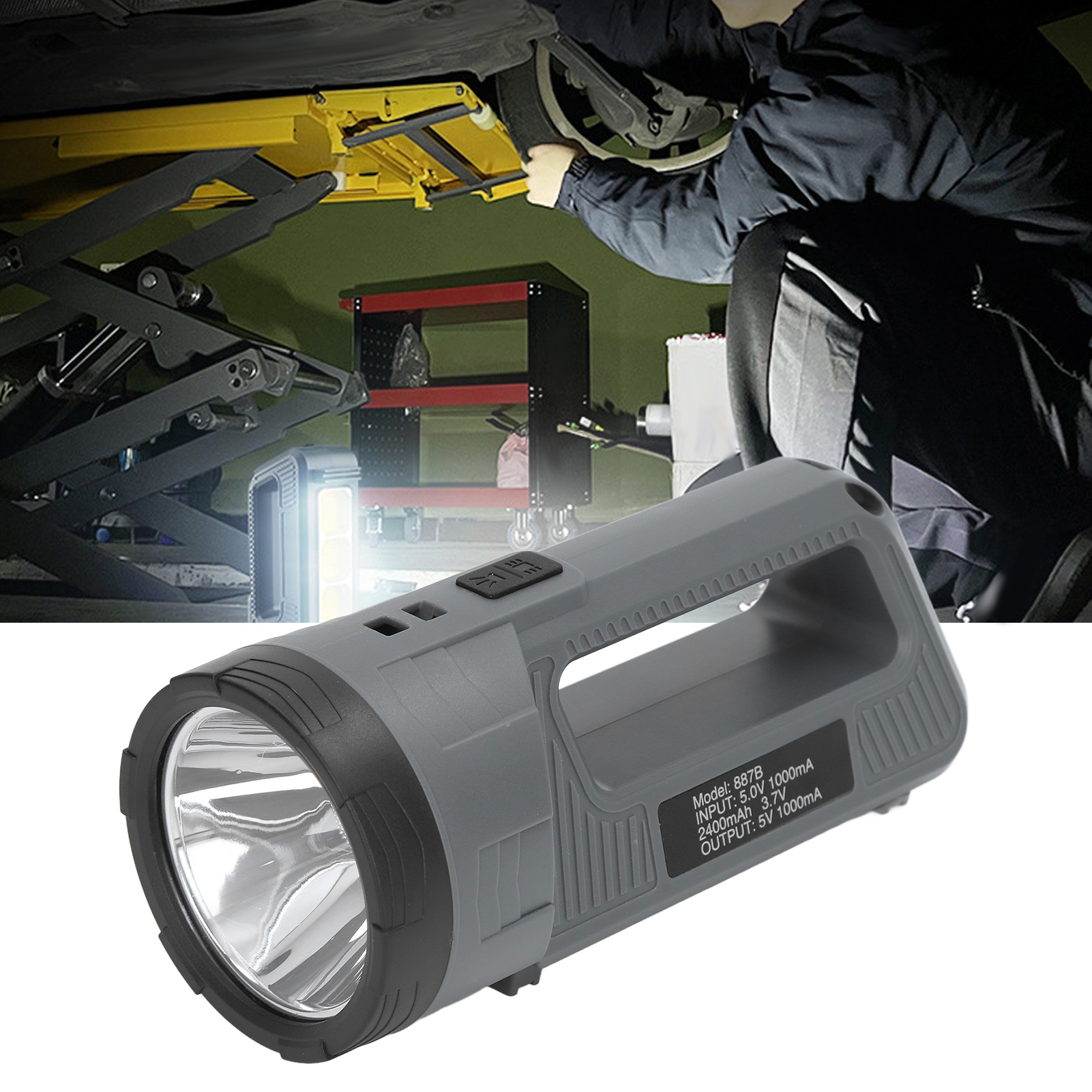 Hochleistungs-tragscheinwerfer, Multifunktionale Powerbank Mit Usb-ladeausgang, 2400 Mah Led-signalscheinwerfer