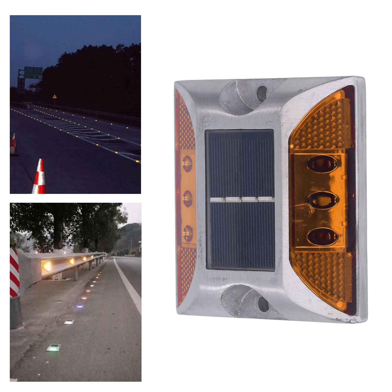 Solarbetriebene Verkehrsleiteinrichtungen, Straßenlaternen Aus Aluminiumguss, Bodenmontiert Oder Unterirdisch, Für Autobahnen, Gelbes Licht