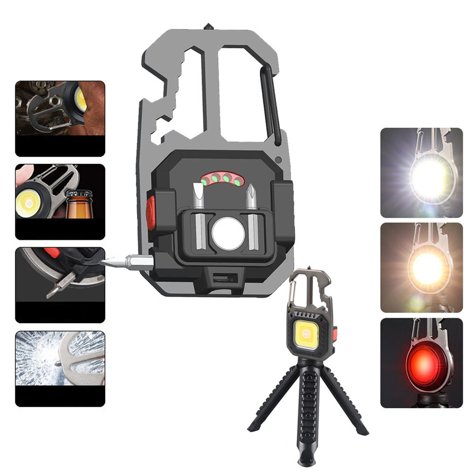 2er-pack Mini-usb-schlüsselringleuchten W5138+ Mit Ständer, Helle Cob-arbeitsleuchte, Multifunktionale Tragbare Campingleuchte, Notleuchte Für Outdoor-aktivitäten.
