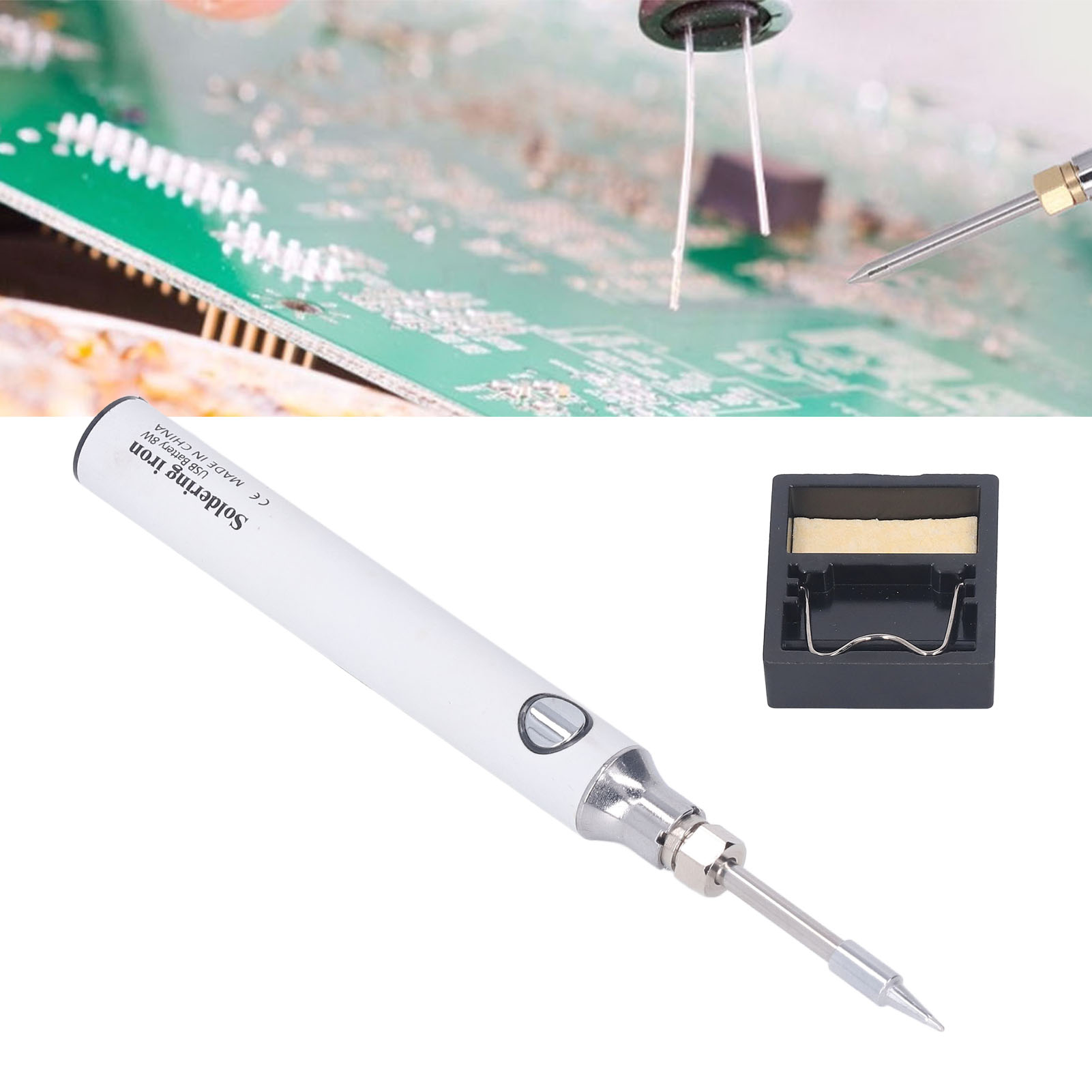 Tragbarer, Kabelloser, Per Usb Aufladbarer Lötkolben, Lötkolben-reparaturwerkzeug, Heißprägewerkzeug, Werkzeug Für Kunststoffabziehbilder/pyrographie, Weiß.