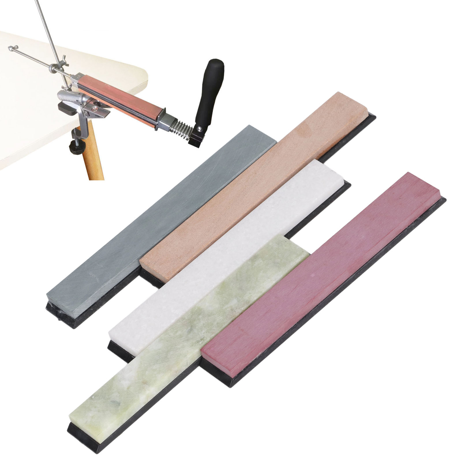 5-teiliges Schleifset Mit Festem Winkel Und Schleifsteinen Der Körnungen 1000/3000/5000/8000/10000, Professionelles Set Mit Den Maßen 150 X 23 X 6 Mm