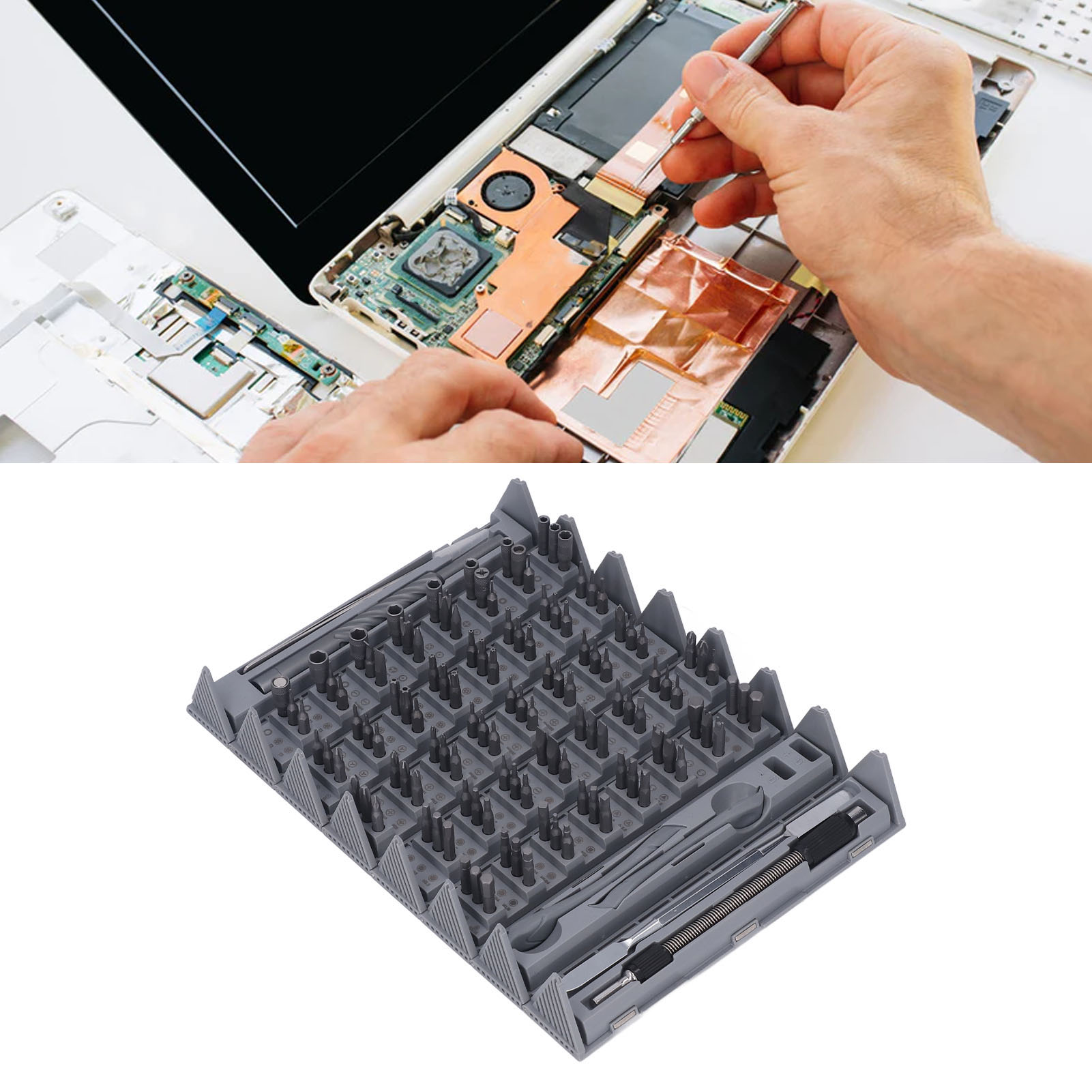 Set Aus 128 Präzisionsschraubendrehern, Darunter Phillips-, Schlitz-, Sechskant-, Torx-, Dreieck- Und Andere Unregelmäßig Geformte Schraubendreher, Werkzeugset Für Die Reparatur Von Mobiltelefonen.