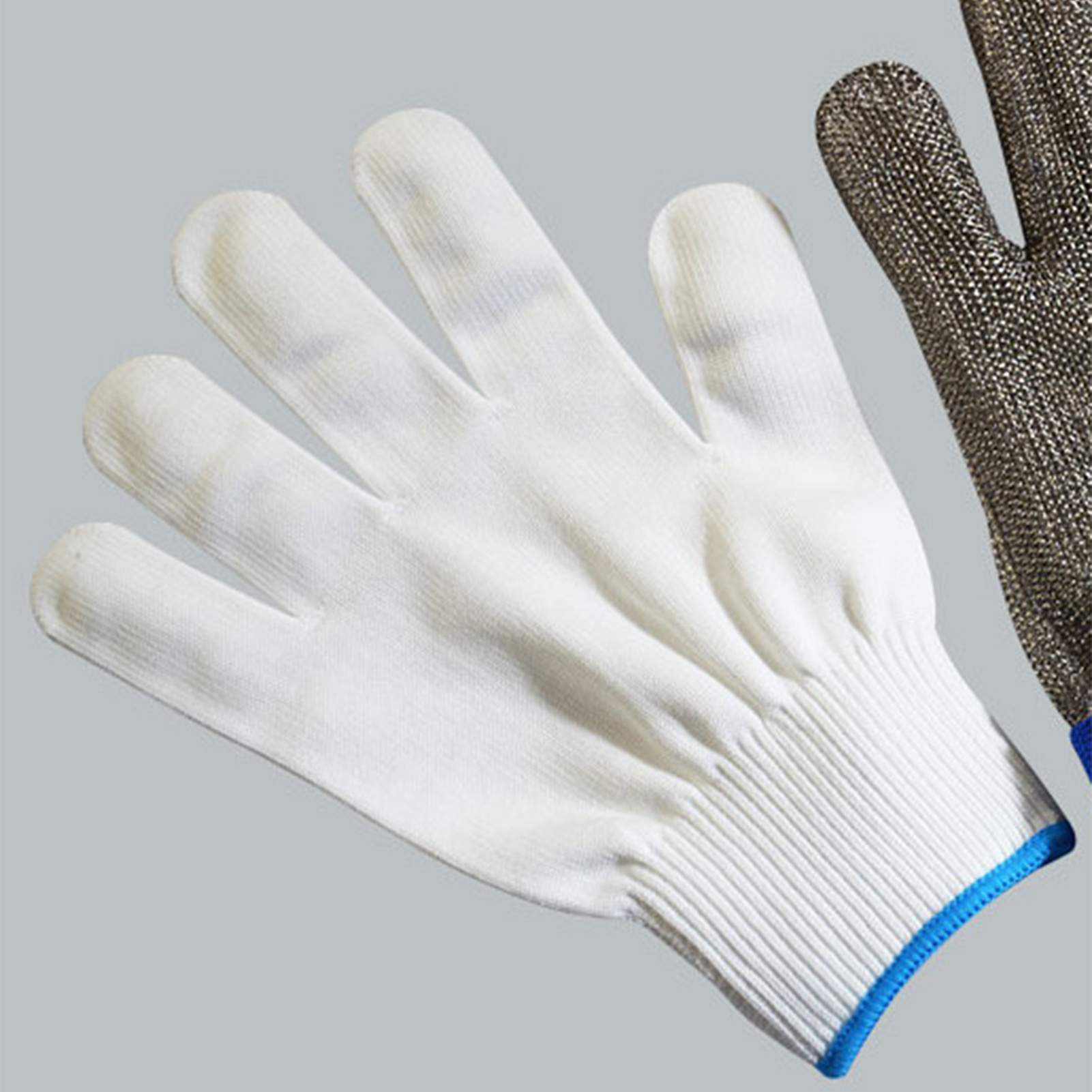 Schnittfeste Nylonhandschuhe Für Die Fischschlachtung, Schnittschutzklasse 5, Metallhandschuhe Aus Edelstahl 316l, Größe L.