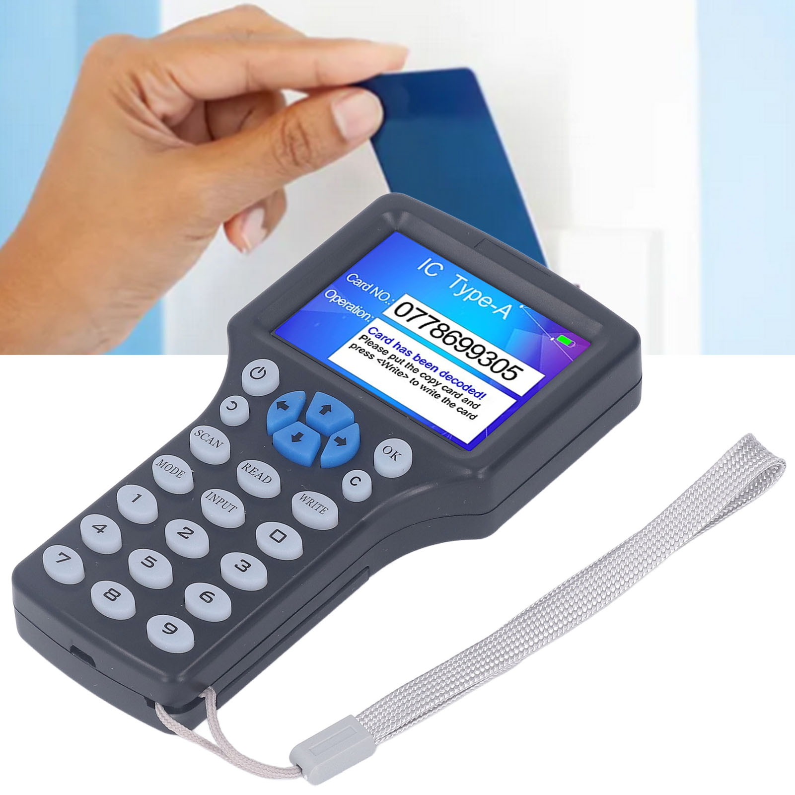 Nfc-rfid-lesegerät/kopierer Mit 10 T5577-karten, 10 T5577-schlüsselanhängern, 10 Uid-schlüsselanhängern Und 1 Usb-kabel. Kompatibel Mit Ic-/id-karten Und Allen 125-khz-karten.