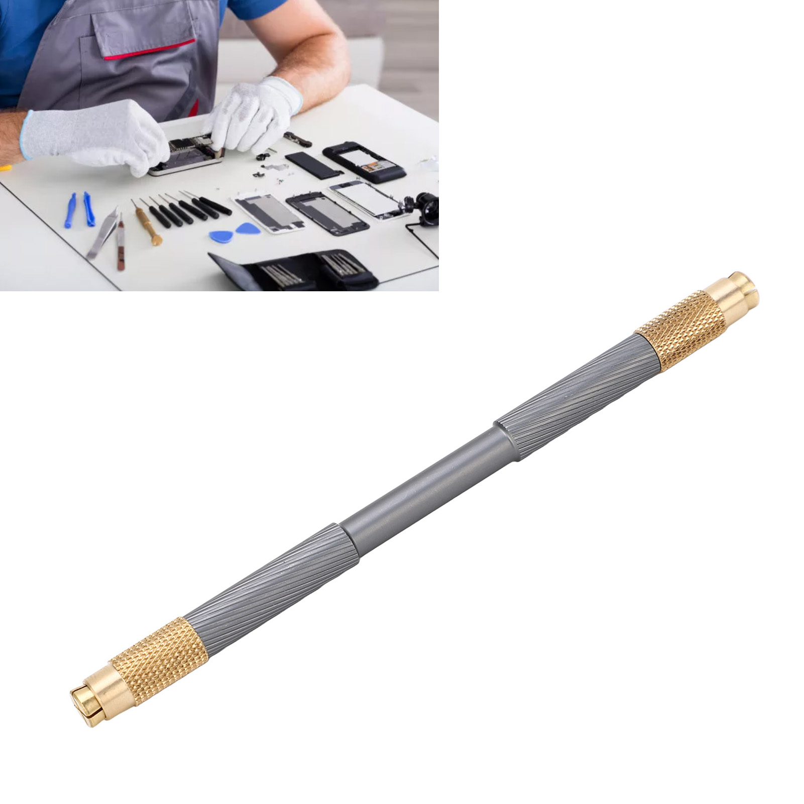 Universeller Ergonomischer Doppelgriff Zum Reparieren Und Zerlegen Von Schaberklingen (grau).