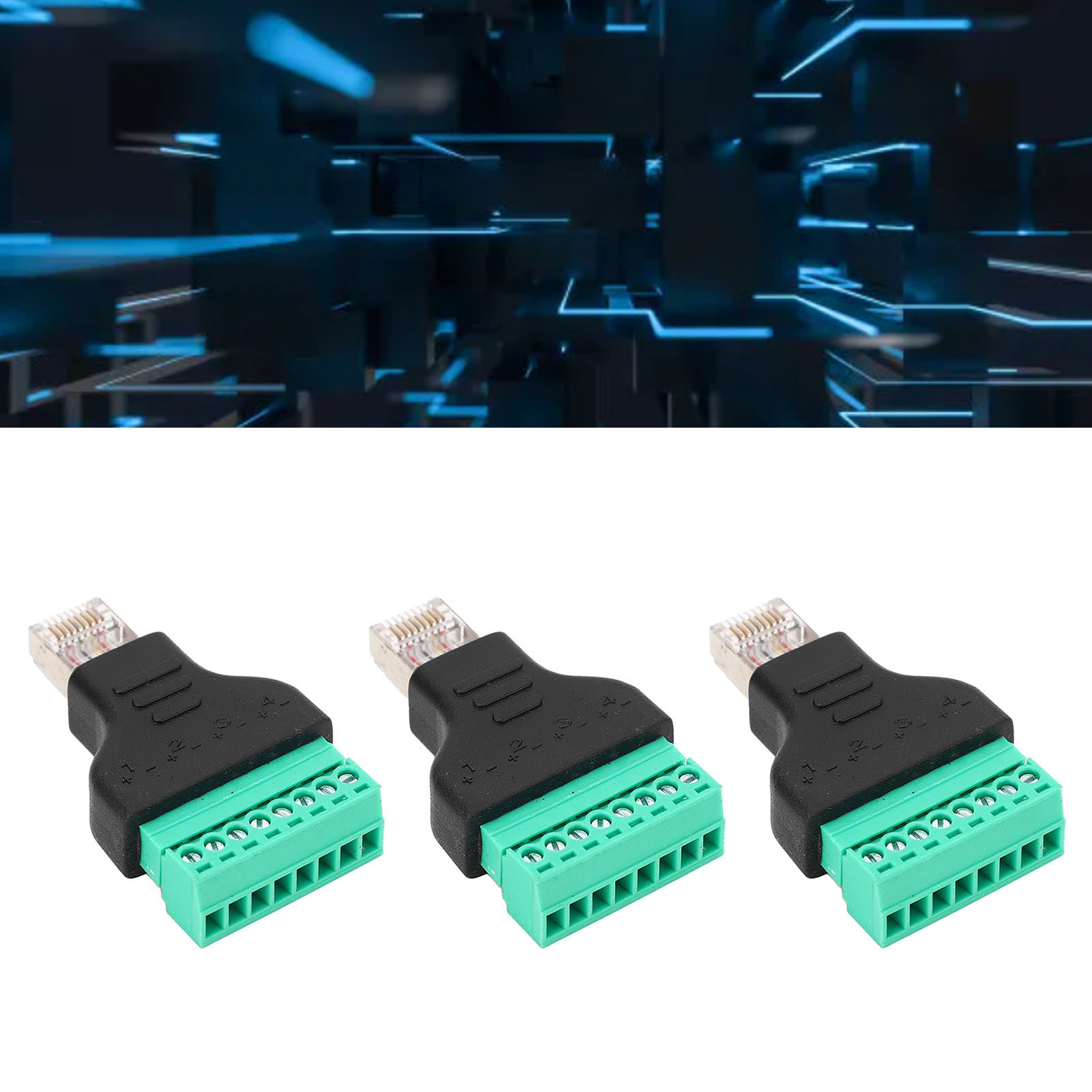 Lötfreier 8-poliger Rj45-zu-rj45-netzwerkadapter, Grüne Klemme
