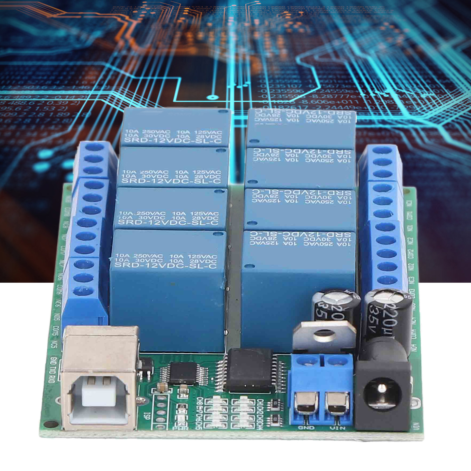 Multifunktionaler Usb-controller, 8-kanal-uart-schnittstelle, Relais, Speicherprogrammierbare Steuerung (sps), Motor, Led, Computerfernsteuerungsmodul, 12 V Dc